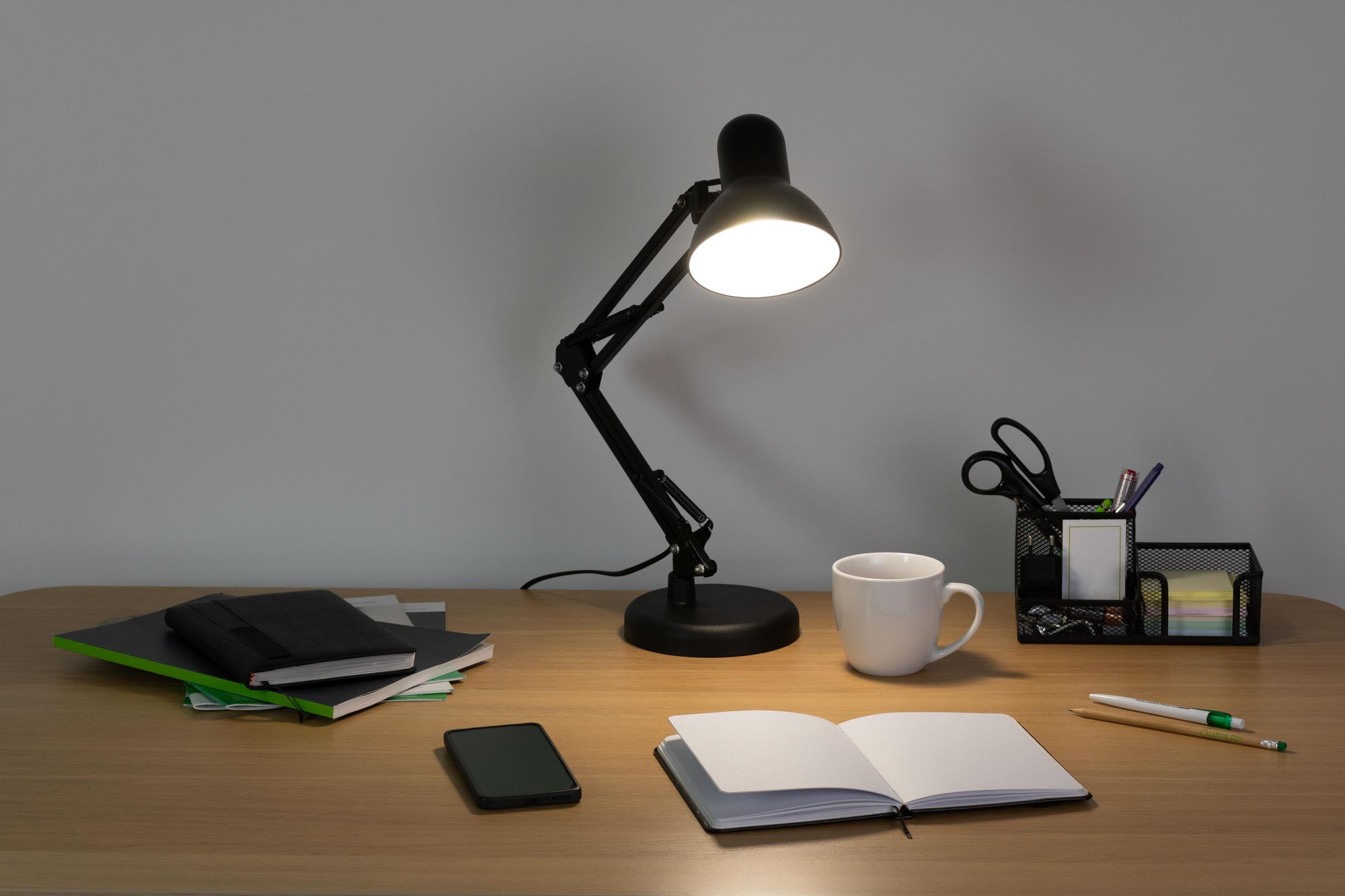 LUMILED Schreibtischlampe klassisch Leselampe Schwarz Tischleuchte Tischlampe Verstellbarer Arm mit E27 Retro aus Metall Schreibtischleuchte
