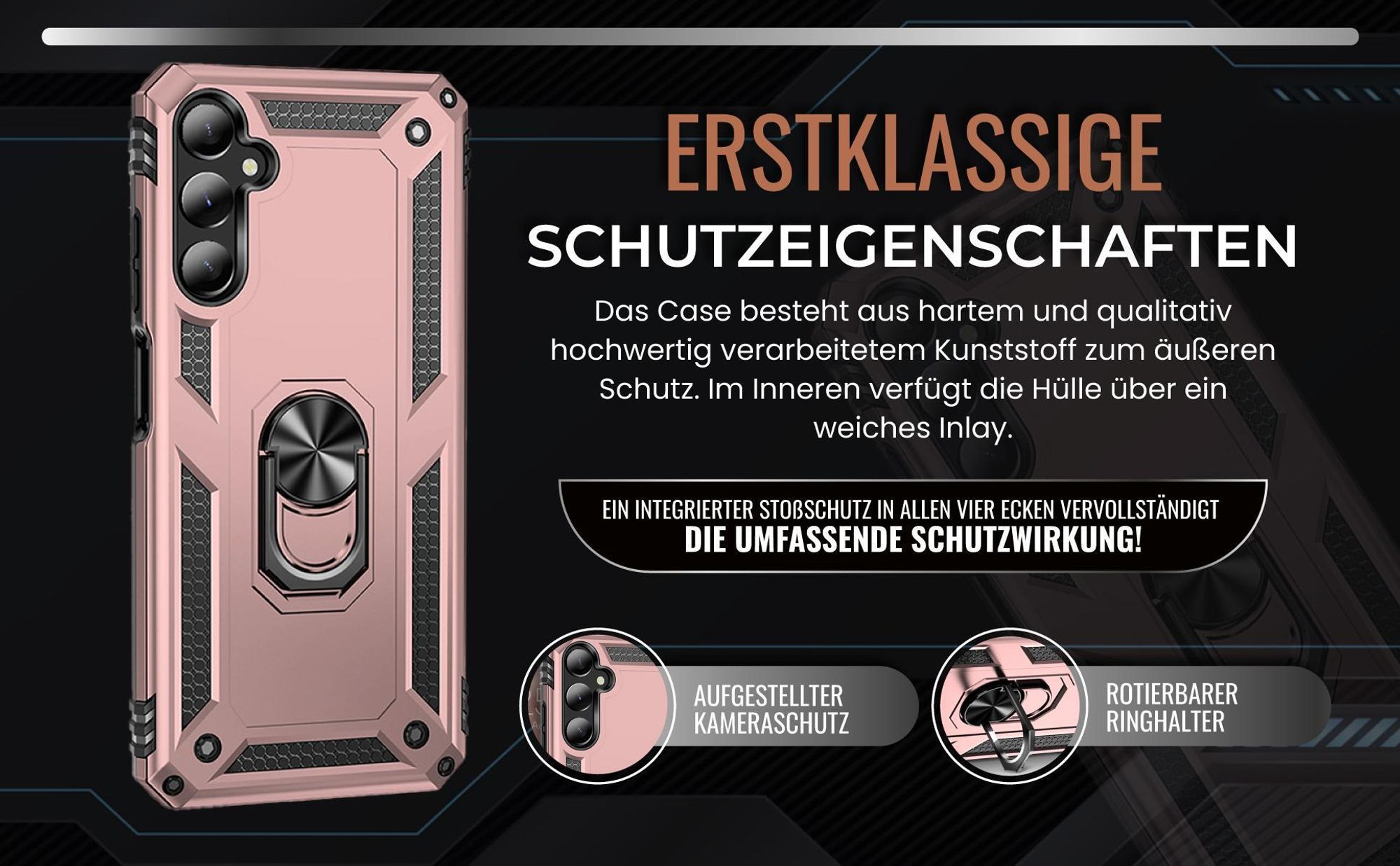 Armor Outdoor Handyhülle für Samsung Galaxy S25 FE Handy Panzer Case Cover Schutzhülle Farbe: Rosegold