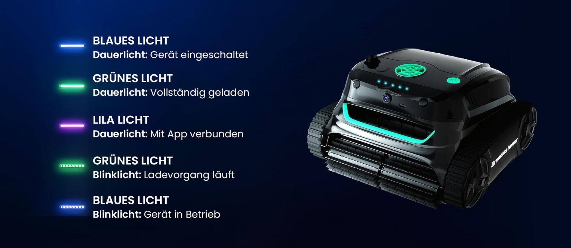 WYBOT S2 Vision kabelloser Poolroboter mit integrierter AI Kamera 210 Min Betriebszeit 8 verschiedene Reinigungsmodi