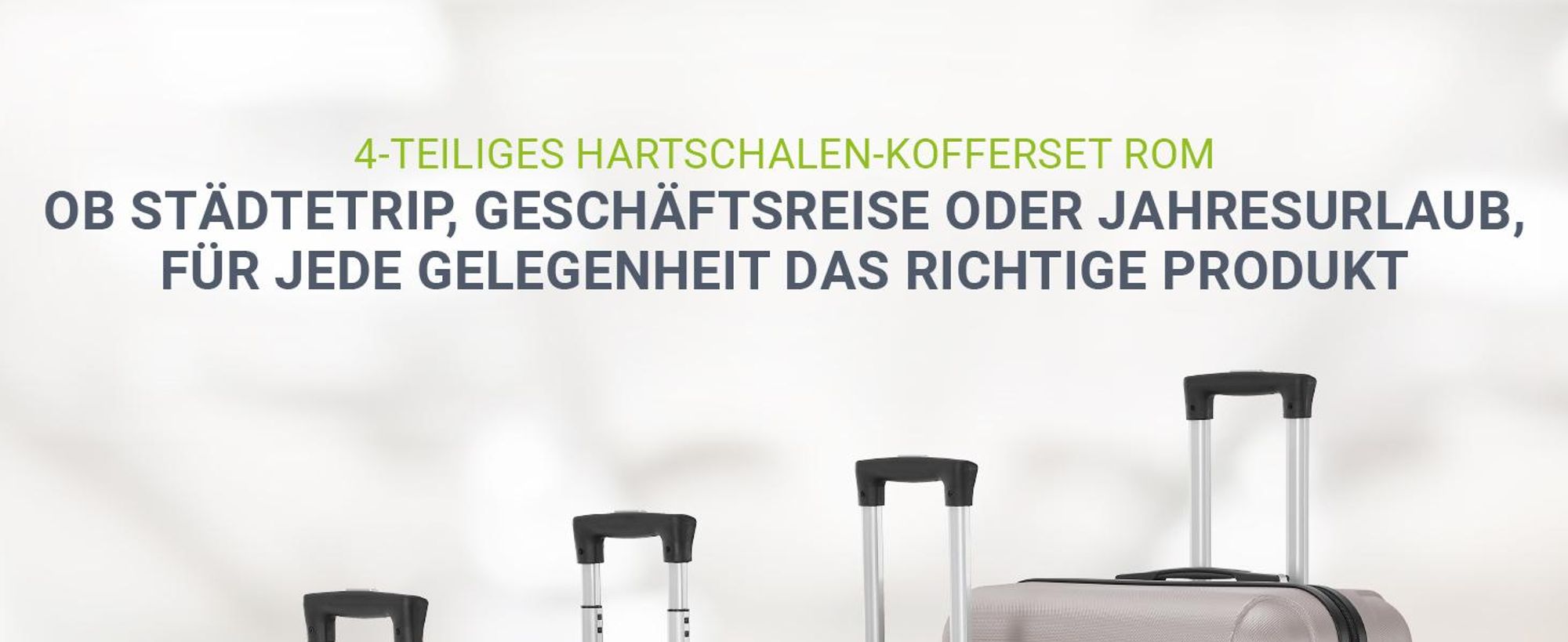 Juskys Hartschale Kofferset Reisekoffer 4 teilig - Zahlenschloss, geräuscharme 360° Rollen groß, Teleskopgriff, leicht - Koffer in Champagner