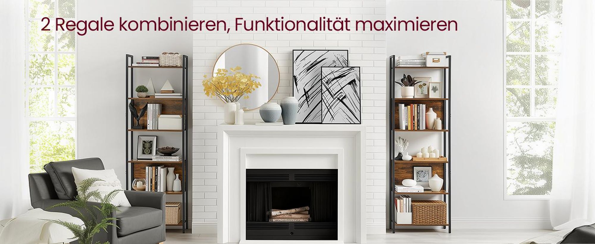 VASAGLE Bücherregal, Küchenregal, Standregal, multifunktional, 6 ebenen