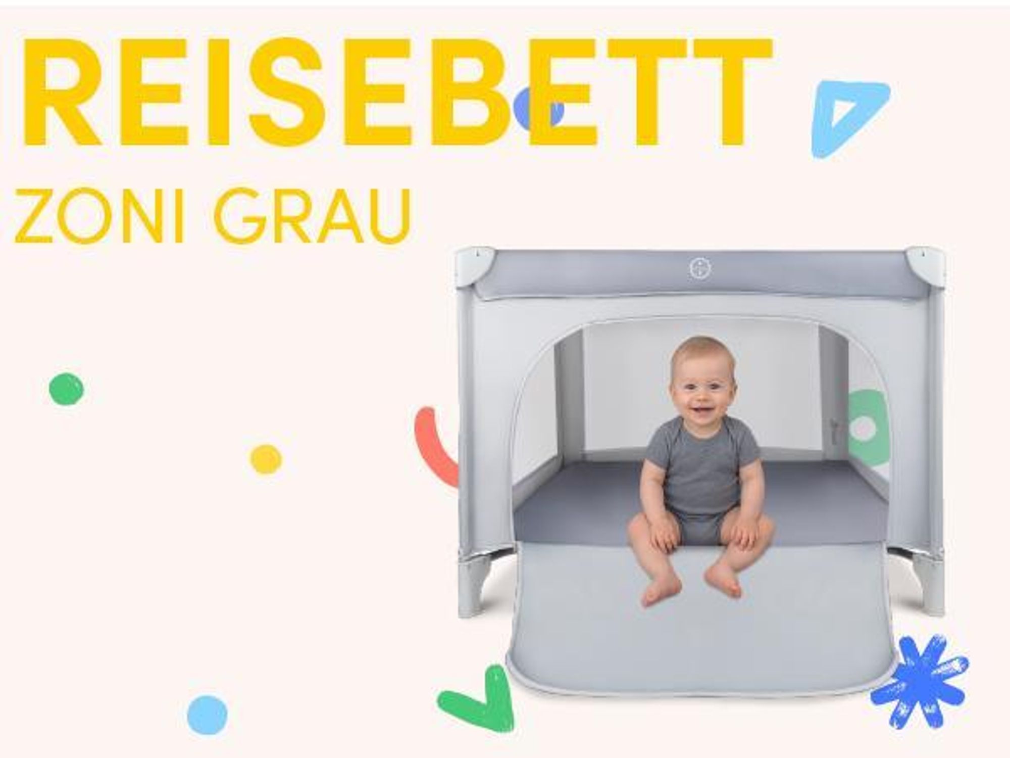 Grau Babylaufstall Kinderreisebett mit Tasche 100*100 cm