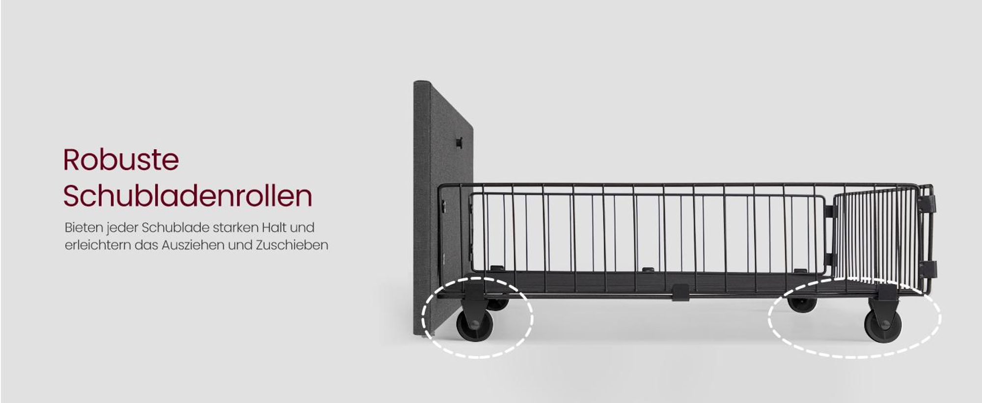 VASAGLE Doppelbettgestell, Bettgestell, 180 x 200 cm, LED, Metallbett, 4 Schubladen, Ladestation, verstellbares gepolstertes Kopfteil, Schiefergrau