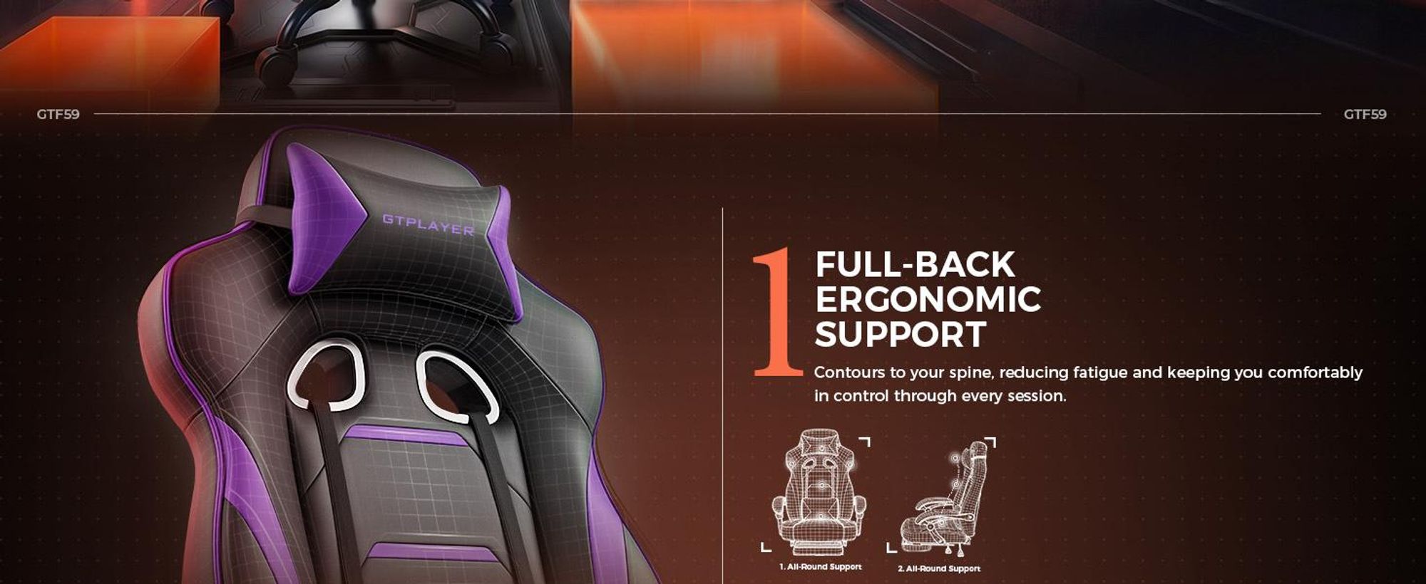 GTPLAYER Gaming stoel met voetsteun, ergonomische bureaustoel met een draagvermogen van 150 kg, gaming fauteuil met lendensteun en hoofdsteun, verstelbare computerstoel
