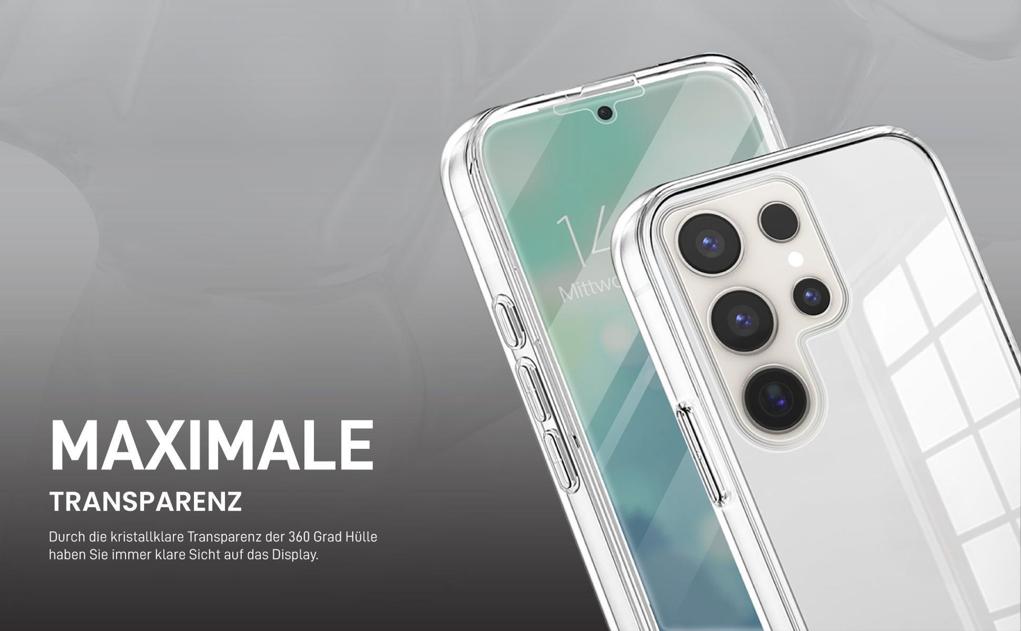 Transparentes 360 Grad Cover Front Back für Samsung Galaxy S25 Ultra