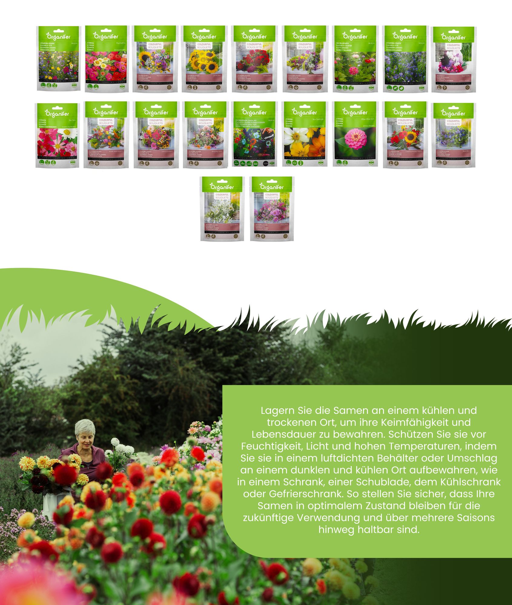 Schnittblumen-Saatgutpaket - 20 Arten