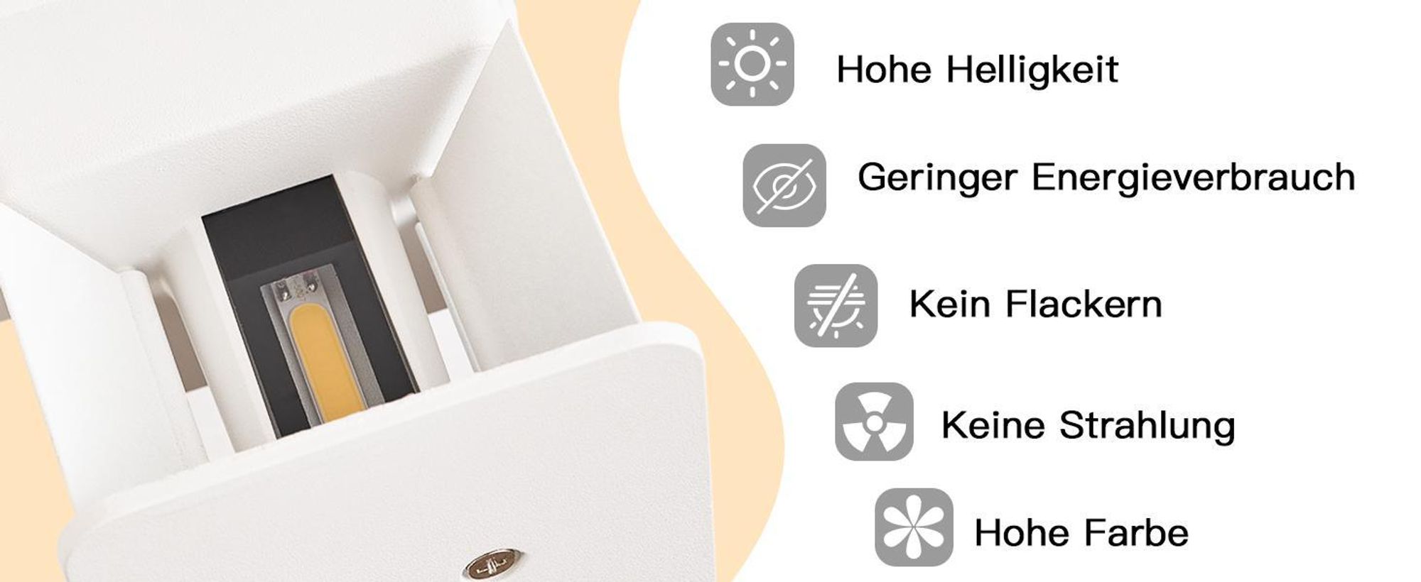 ZMH 4 Stück LED Wandleuchte Aussen 5W Weiß Wandlampe Warmweiß Up Down Außenleuchte IP65 Wasserdicht Außenlampe Treppenhaus Hauswand Aussenlampe Flur