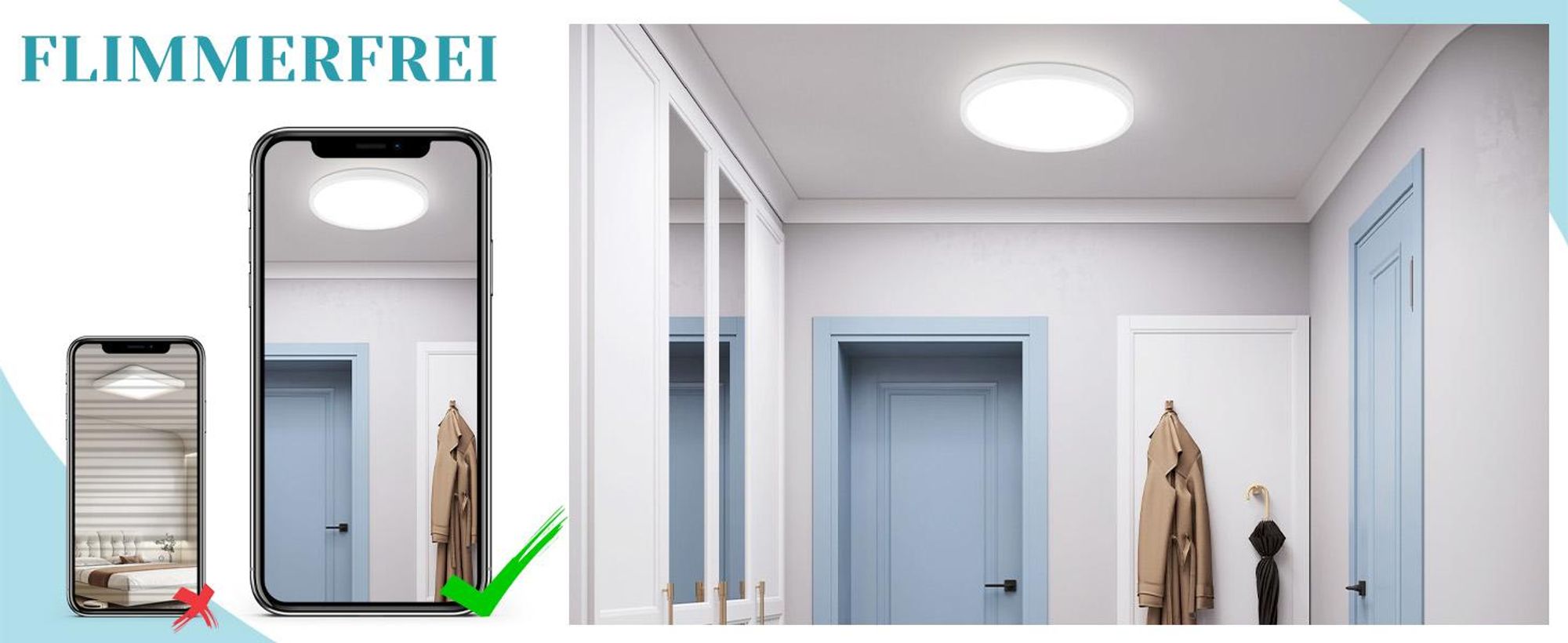 ZMH lampa sufitowa biała LED lampa sufitowa kuchnia płaska 15W lampa kuchenna okrągła lampa korytarzowa zimna biała łazienka Ø18cm lampa łazienkowa lampa sypialnia łazienka korytarz