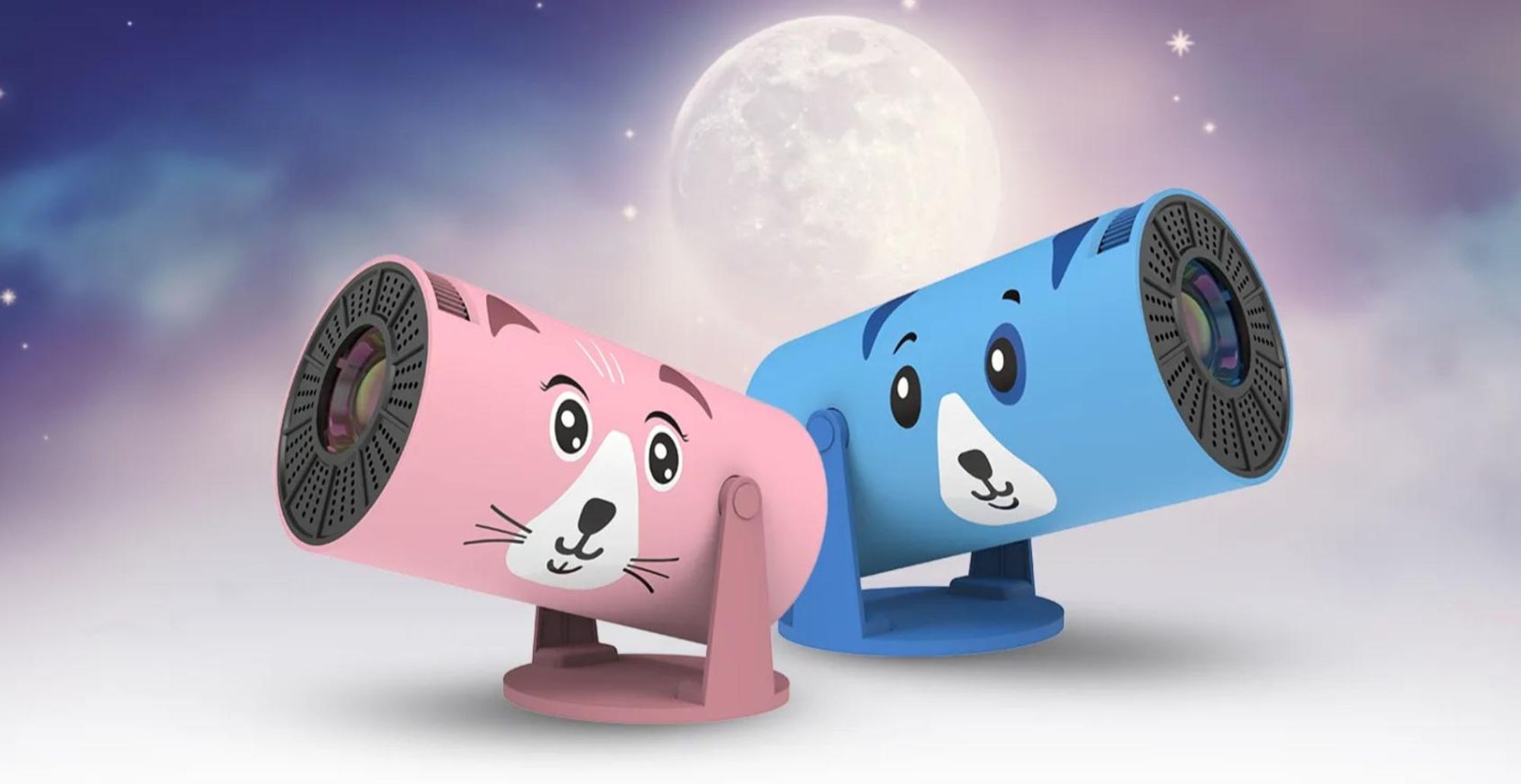 Beamer Kiano Kid Kinder Blau Hund Projektor HD 720p WLAN Bluetooth AirPlay Miracast 230° Drehung Mini Beamer für Kinderzimmer
