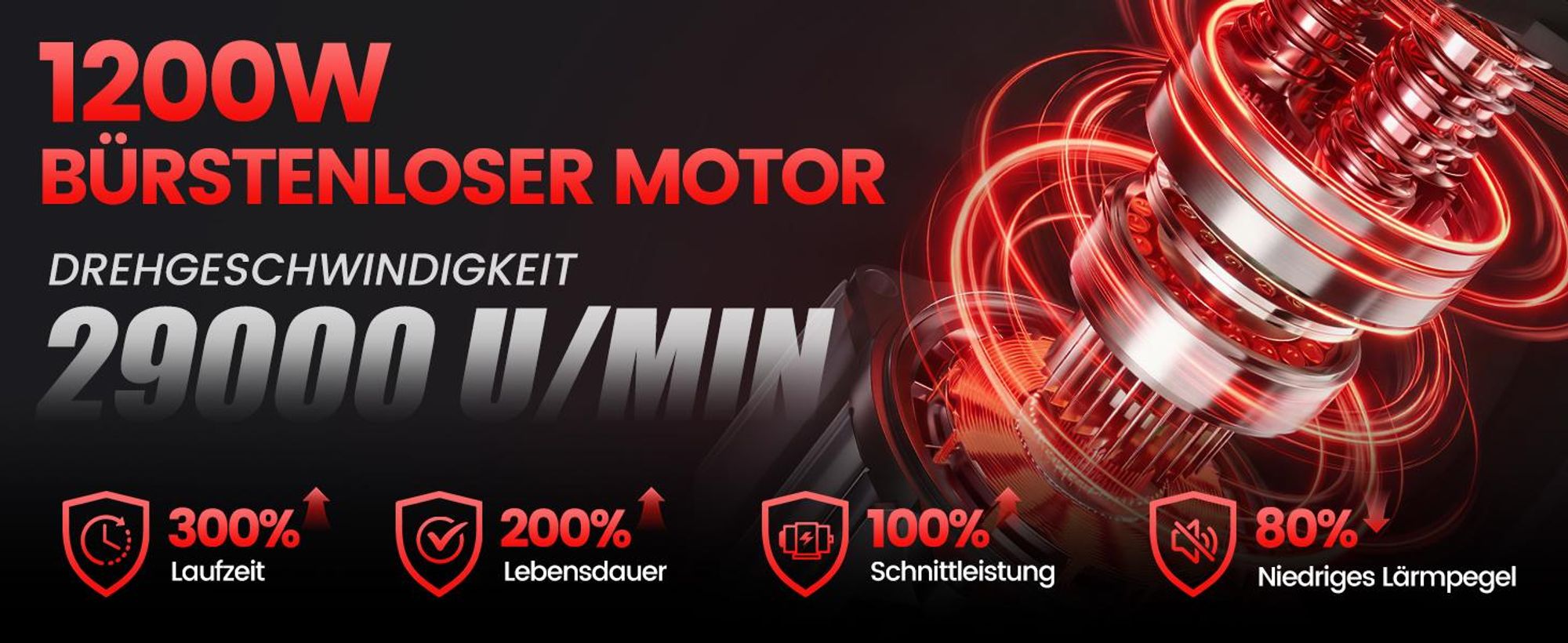 Kettensägen mit Akku , 1200W , 29.000 U/min,Kettensäge 8000mAh, 12 zoll Elektro-Kettensäge 2 Akkus 4000mAh, Kettensäge 2 Ketten