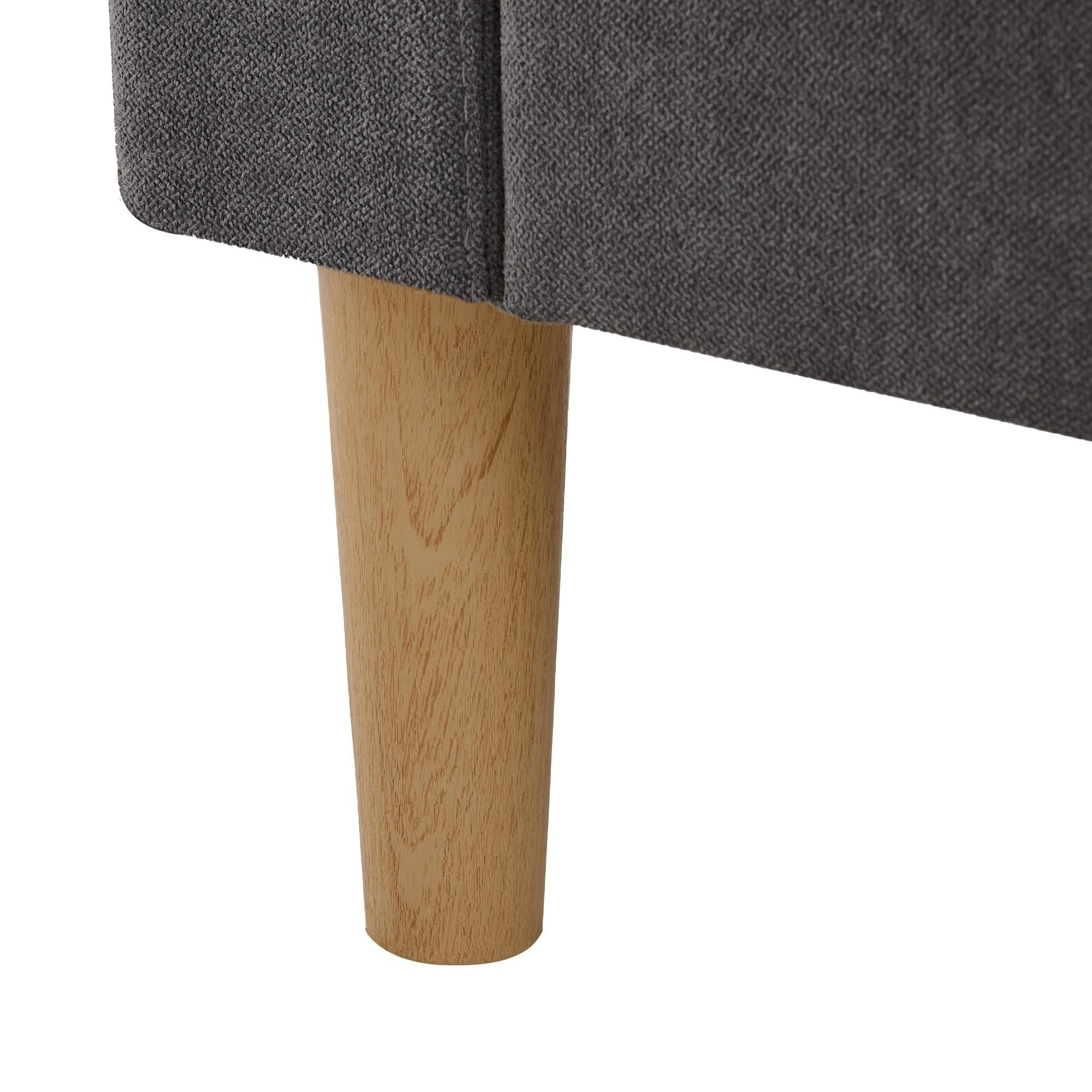 Merax Ecksofa, L-Form Sofa mit Bettkasten, Getränkehalter, 2 Kissen geliefert, Wohnzimmersofa, Couch, Couchgarnitur, Leinen, Dunkelgrau