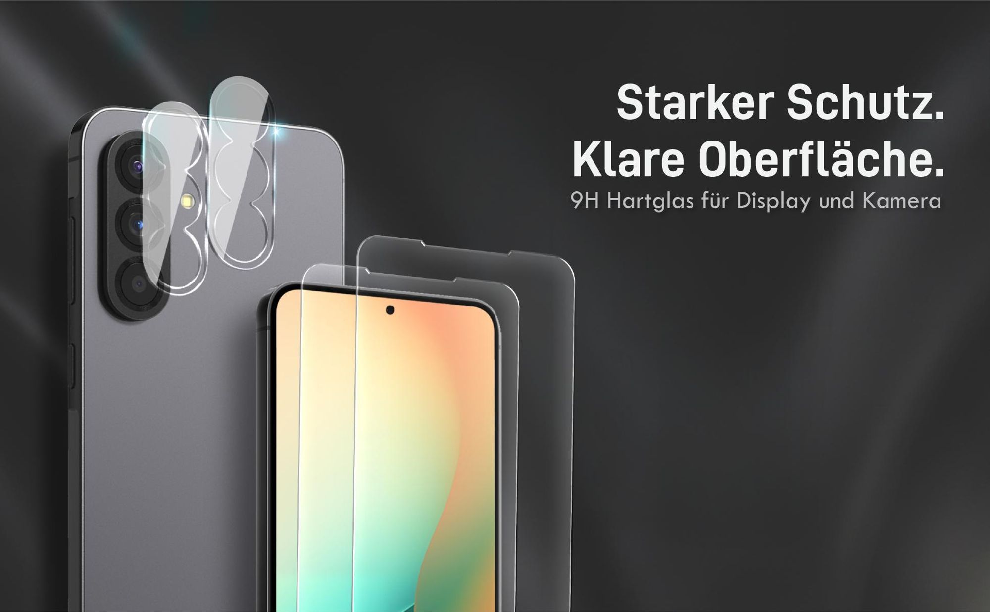 Kamera + Display Glas Set für Samsung Galaxy A57 5G kompatibel mit allen gängigen Hüllen