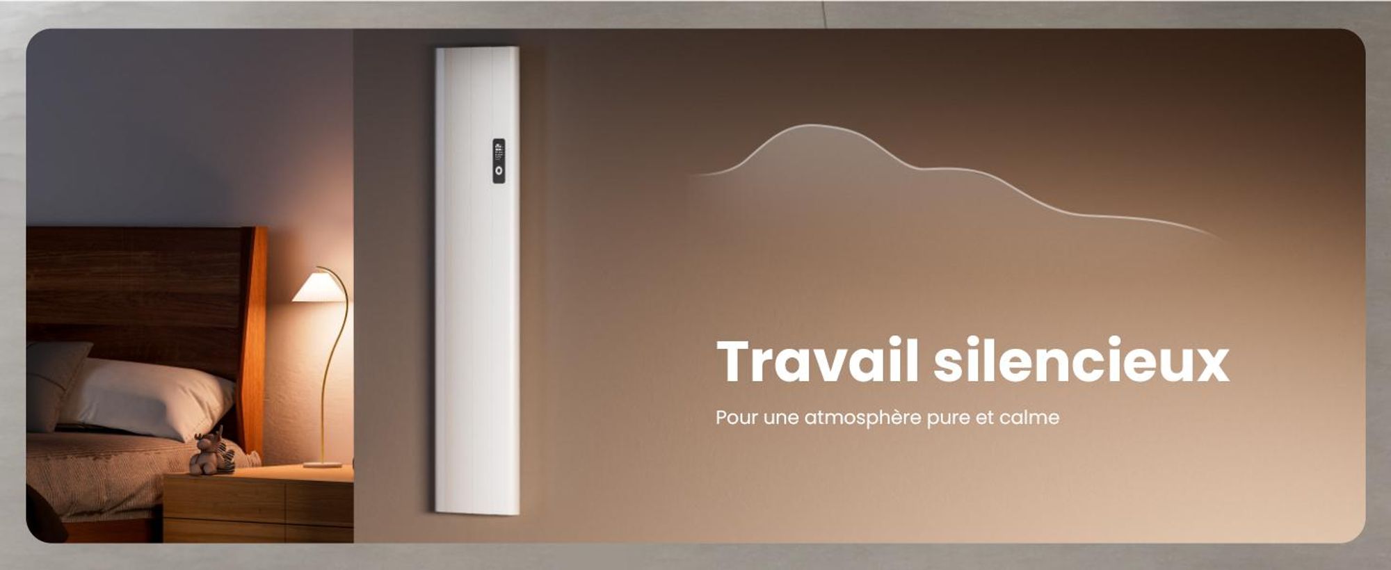 EMKE® Chauffage électrique 1000W Ecran LCD Blanc Convecteur électrique 1600x362x60mm WiFi + Alexa/Google Home, Montage mural Radiateur électrique pour pièce de 9m