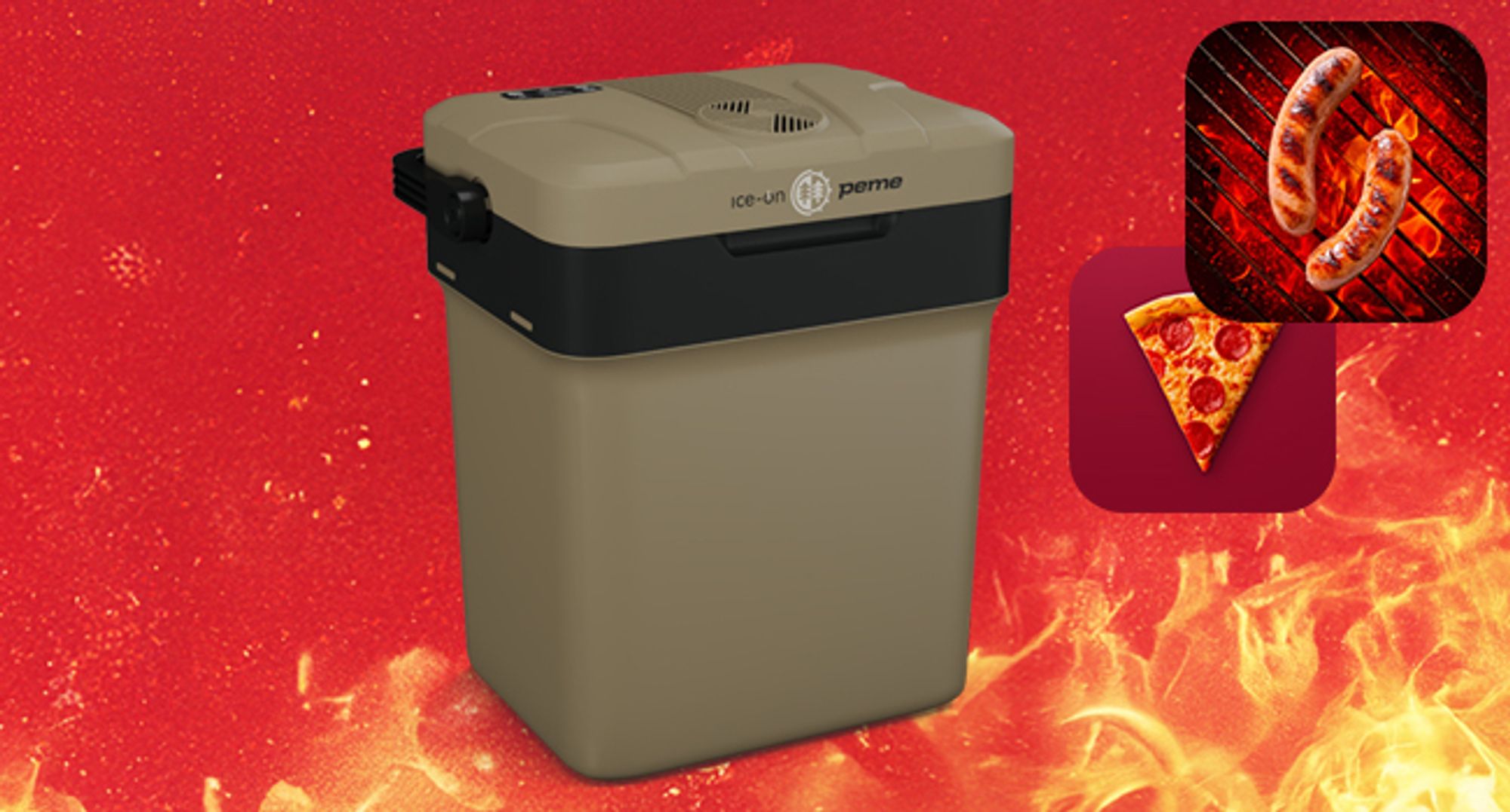 PEME Essential 26L Elektrische Kühlbox mit Strom Auto und Steckdose Thermoelektrisch Kühltasche Camping Mini Kühlschrank Jagd Outdoor Sand Leise 26dB