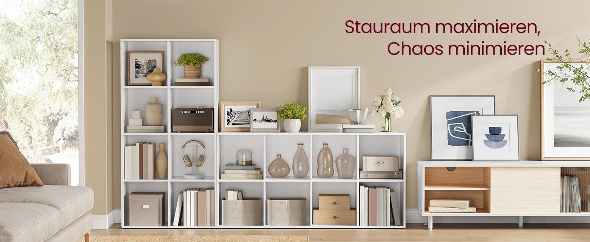 VASAGLE Bücherregal mit 8 Fächern 129,5x 65,5 x 30 cm Regal aus Holz freistehende Schrank für Büro/ Zuhause weiß LBC24WT