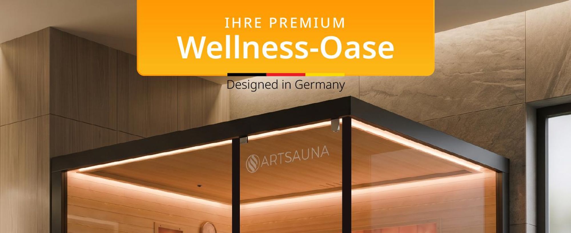 ARTSAUNA® Traditionelle Sauna Vantaa 175 - schwarz, Salzsteine, Hemlock Holz, 8 kW Saunaofen, Indoor Sauna 4 Personen, Komplett-Set