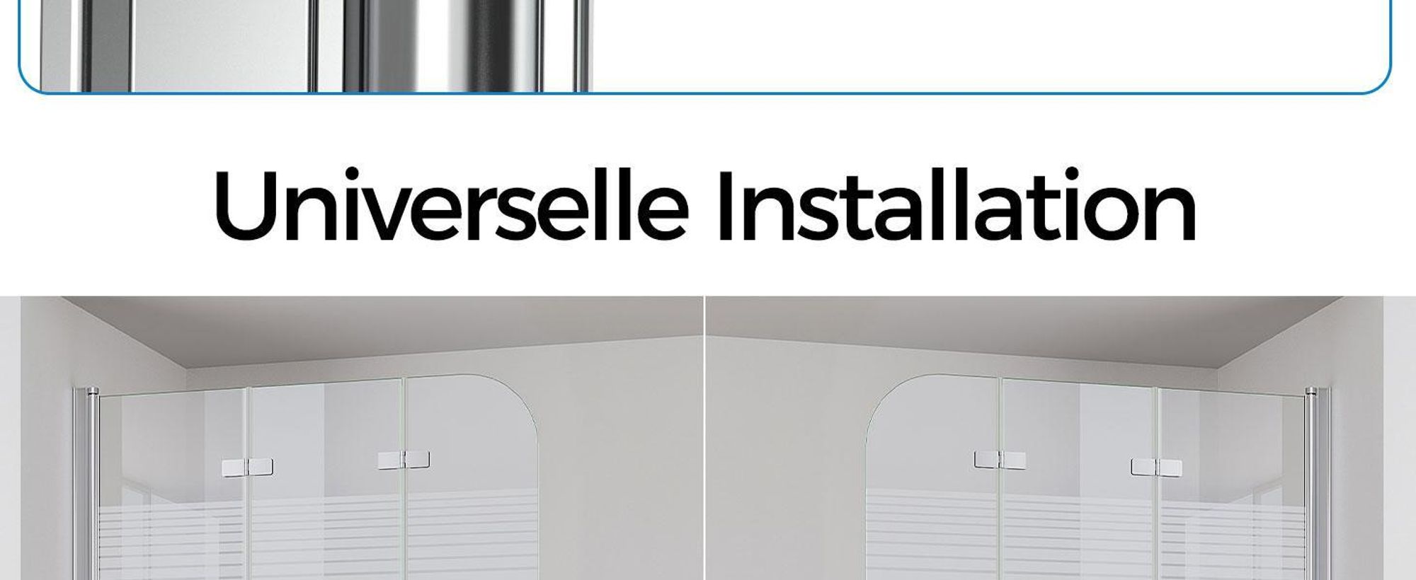 IMPTS Duschwand für Badewanne 130x140cm 3-teilig Faltwand Badewannenaufsatz Faltbar Duschabtrennung 6mm ESG GLAS Badwannenfaltwand Chrom, Gestreift
