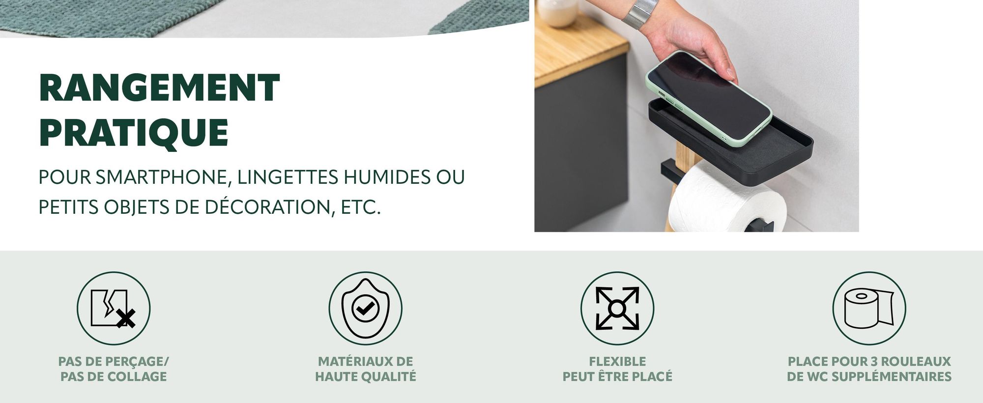 Ensemble de toilettes en métal et en bois pour la salle de bains