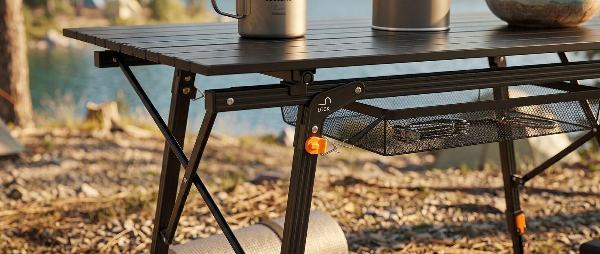 tectake® Aluminium Campingtisch Tina faltbar 90 x 52 x 47 - 70 cm