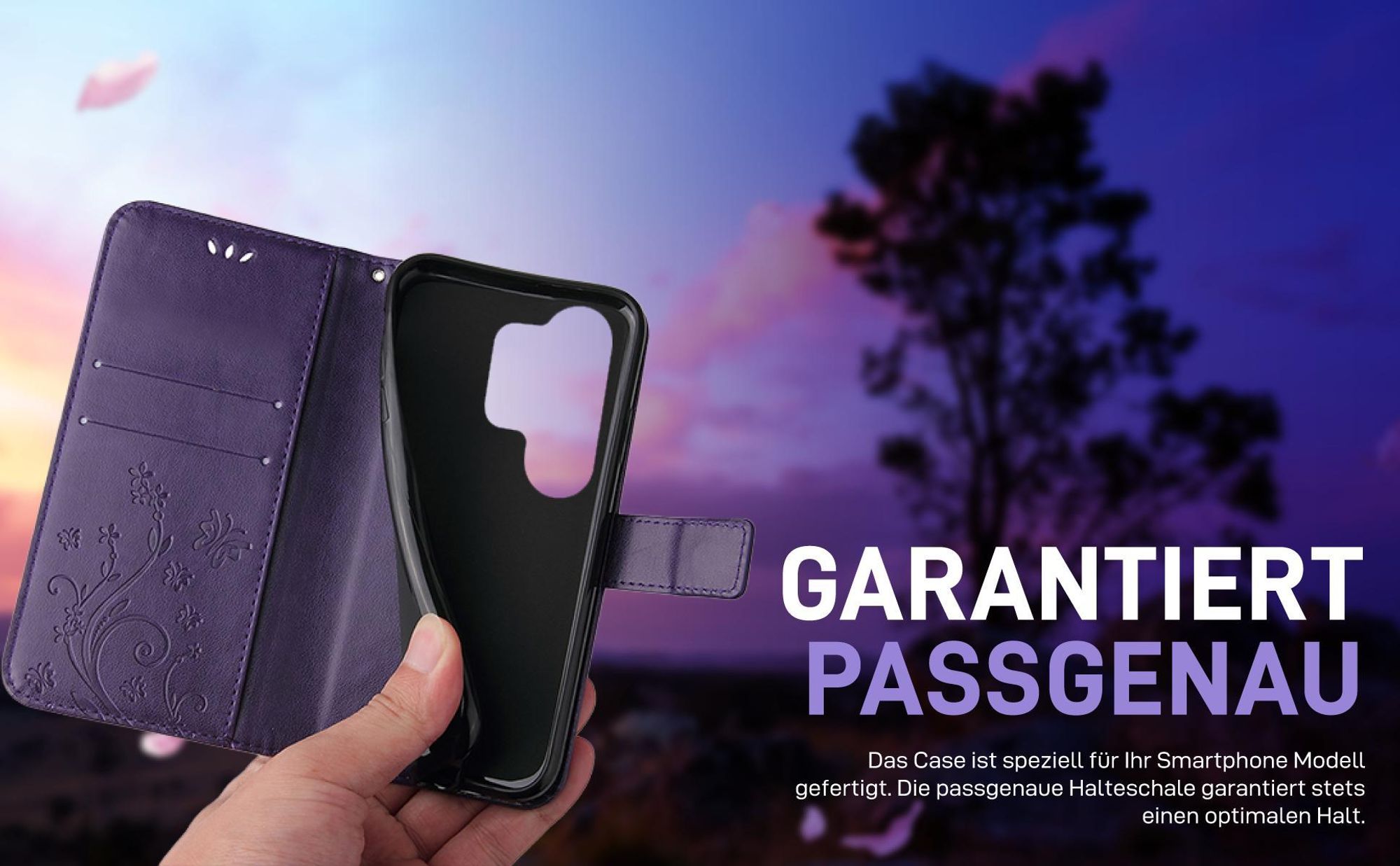 Violette Klapphülle für Samsung Galaxy S26 Ultra mit präziser Passform und sicherem Halt