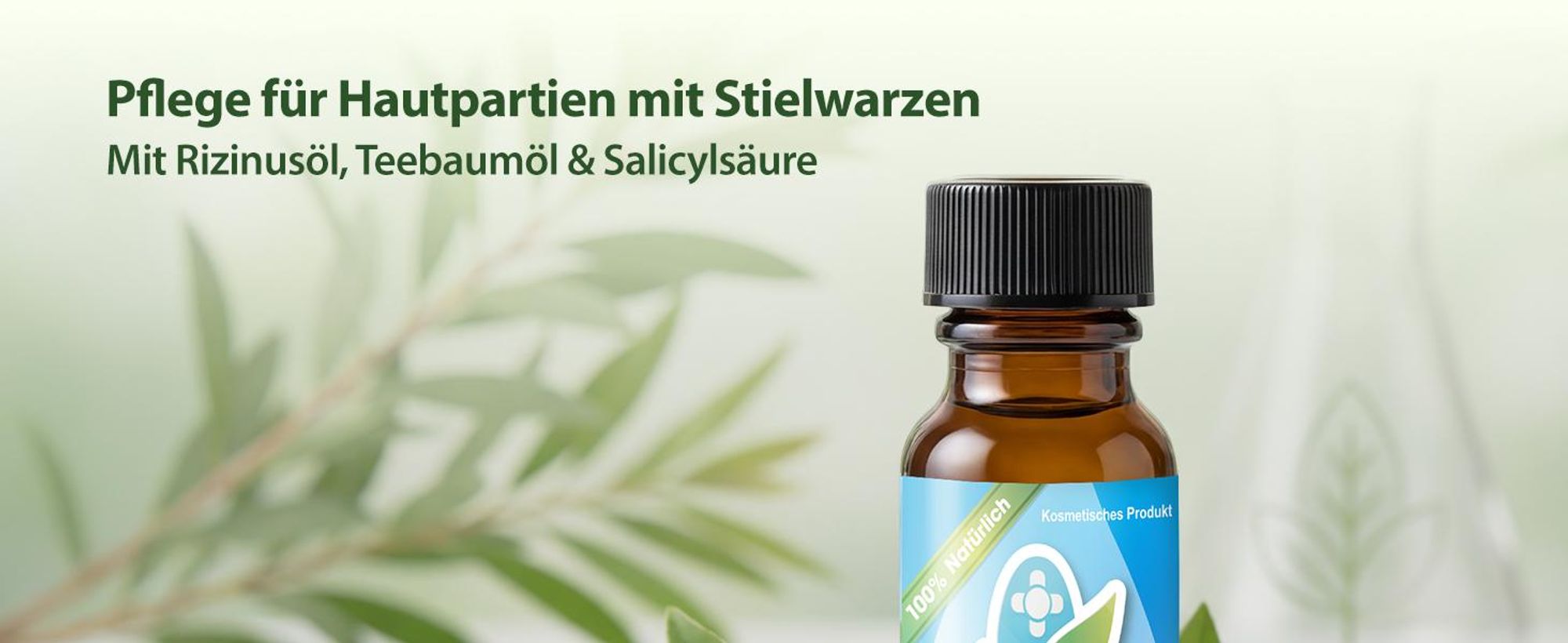 SaniSkin Stielwarzen-Lösung Set 2-tlg. Stielwarzenentferner mit Salicylsäure, Einfach & schmerzfrei Stielwarzen selbst entfernen, Für alle Hauttypen
