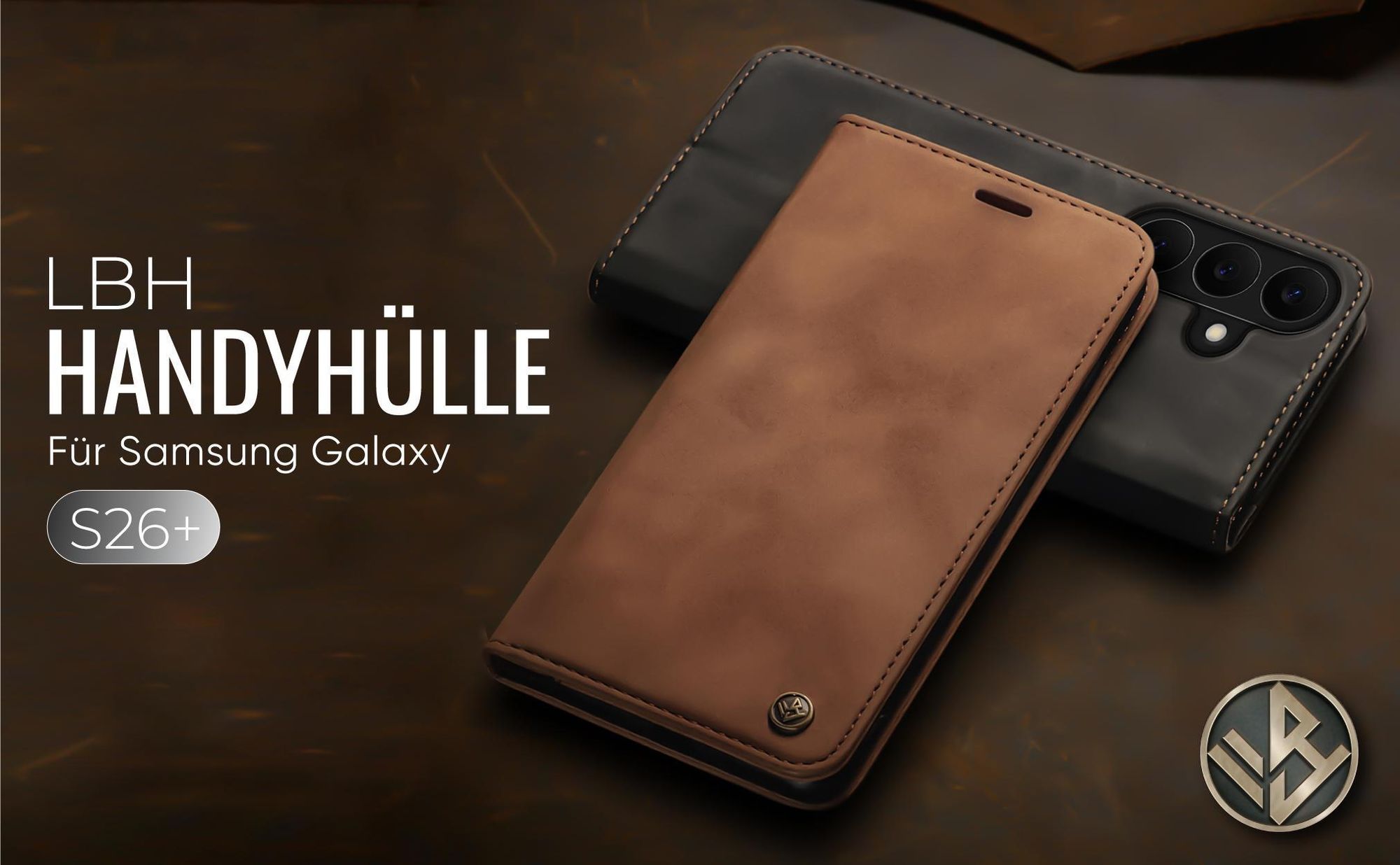 Hochwertige Klapphülle für Samsung Galaxy S26+ im klassischen Design