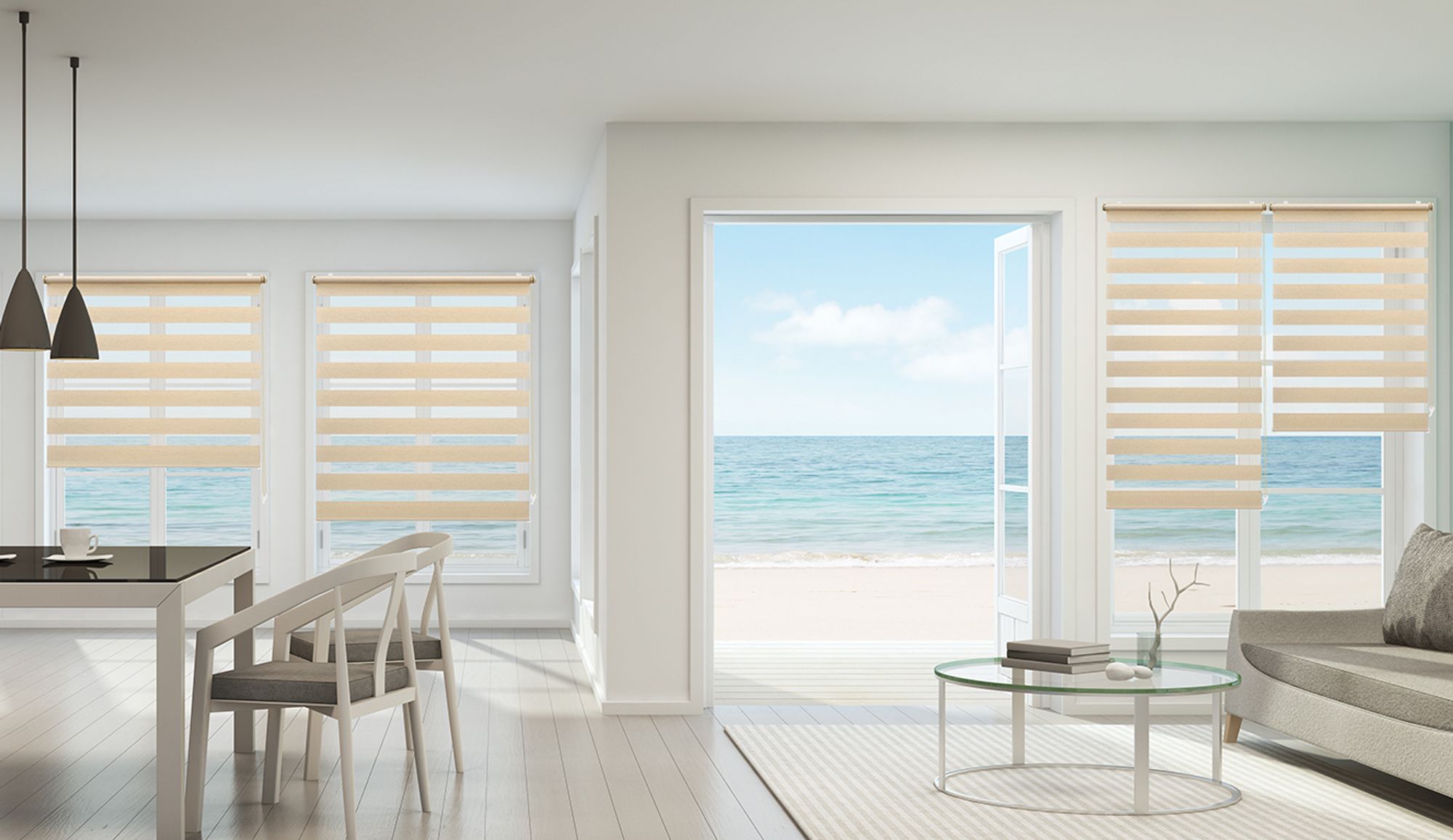Doppelrollo 90x100cm Gelb-Leinen Duo Rollo Klemmfix ohne Bohren Jalousie Rollos für Fenster und Tür
