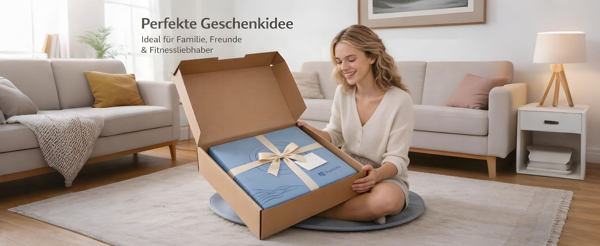 FunLife Balance Pad 40x40x5 cm – Gleichgewichtskissen für Core Training, Koordination, Balance & Yoga, bis 150 kg