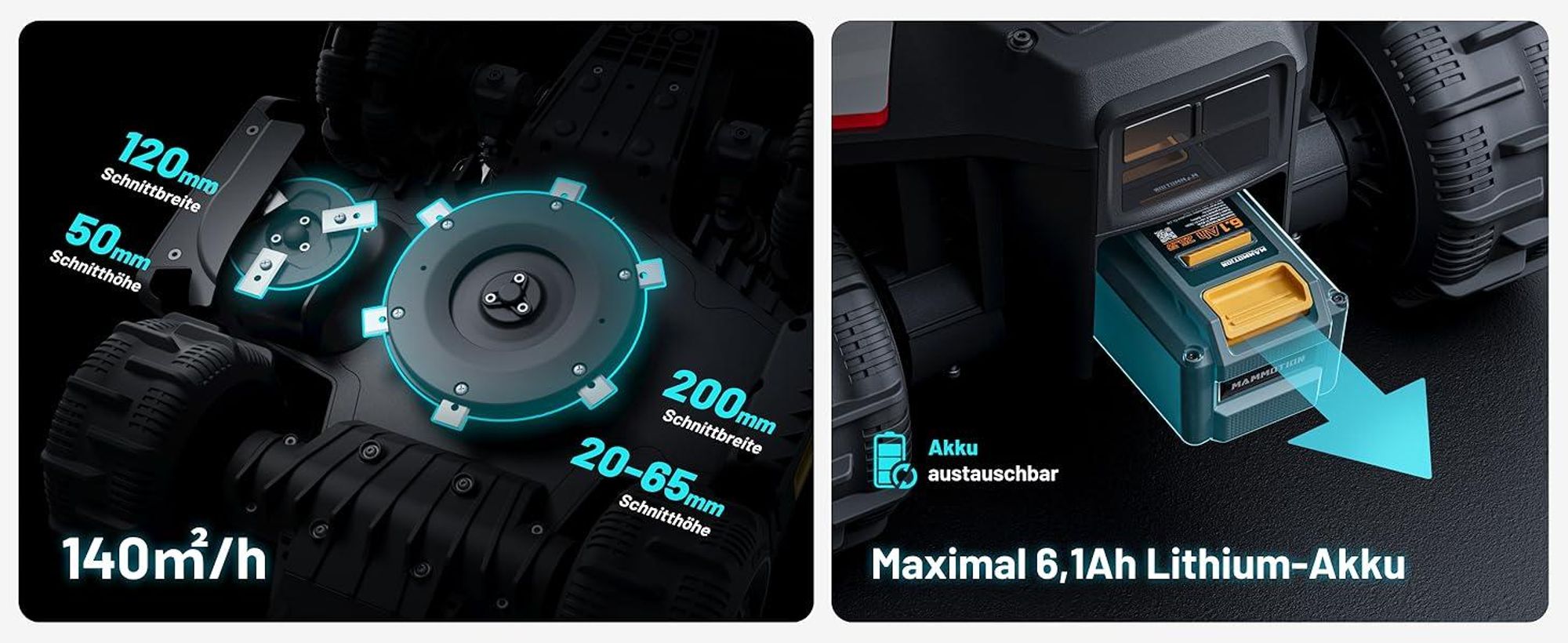 Mähroboter Mammotion LUBA Mini 2 AWD 1000 mit Garage, Waschständer, ohne Kabel, bis 1000 m², Randmähen, DropMow, Auto-Kartierung, 4G-Modul, APP