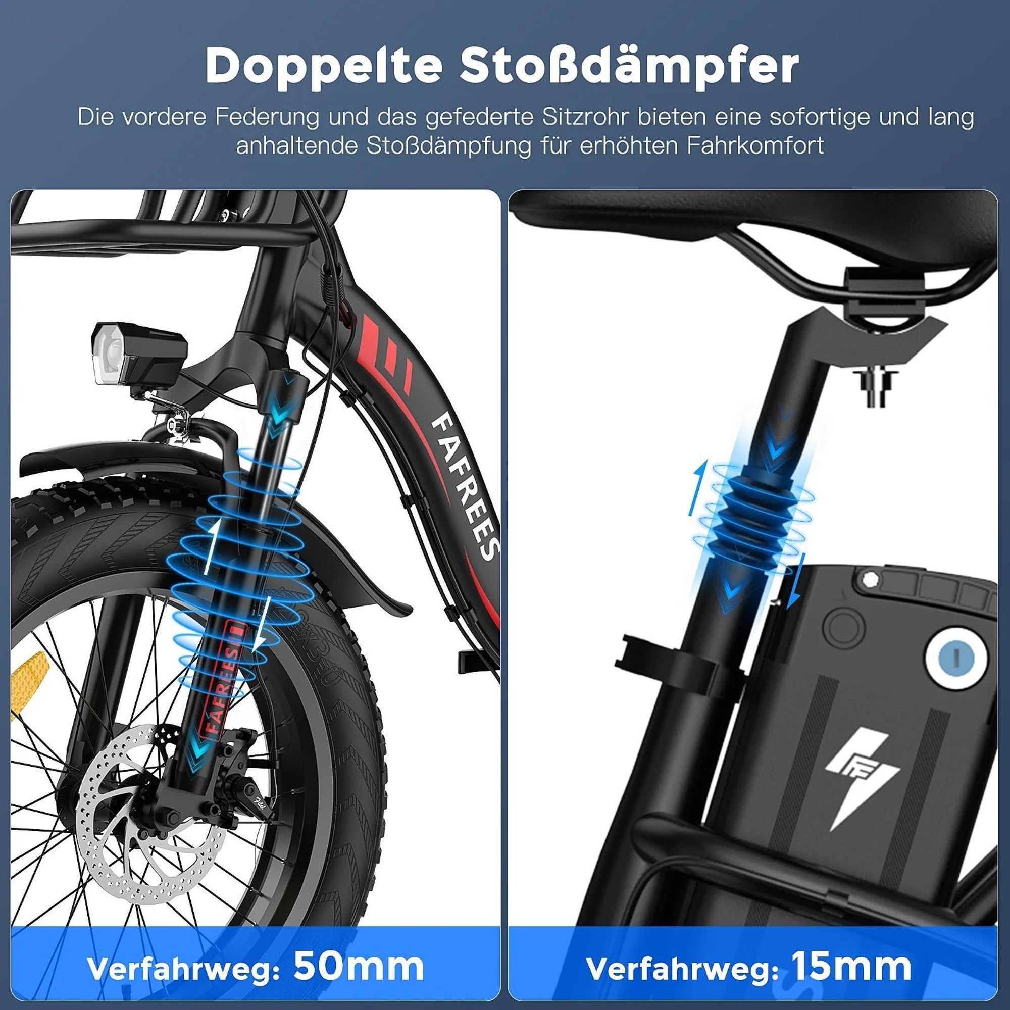 Electric Bike FAFREES F20 Max - Batterie 48V30AH 20" Reifen Mechanische Scheibenbremse - Rot