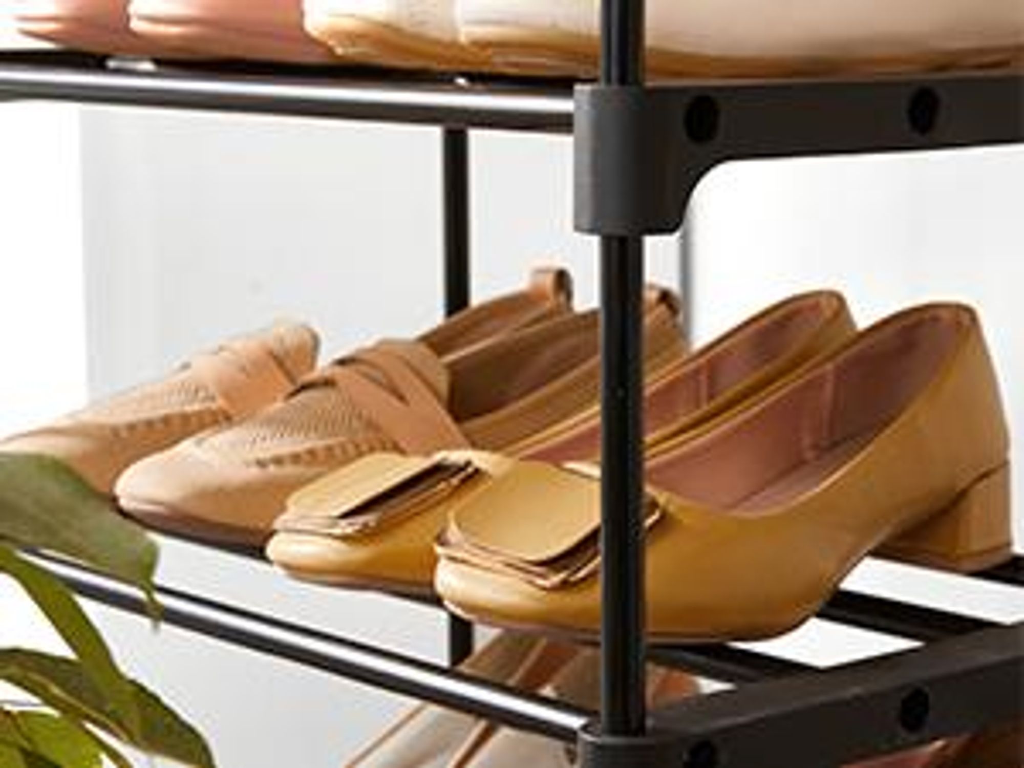 SONGMICS Schuhregal mit 5 Ebenen Schuhständer stapelbar Schuhaufbewahrung schwarz