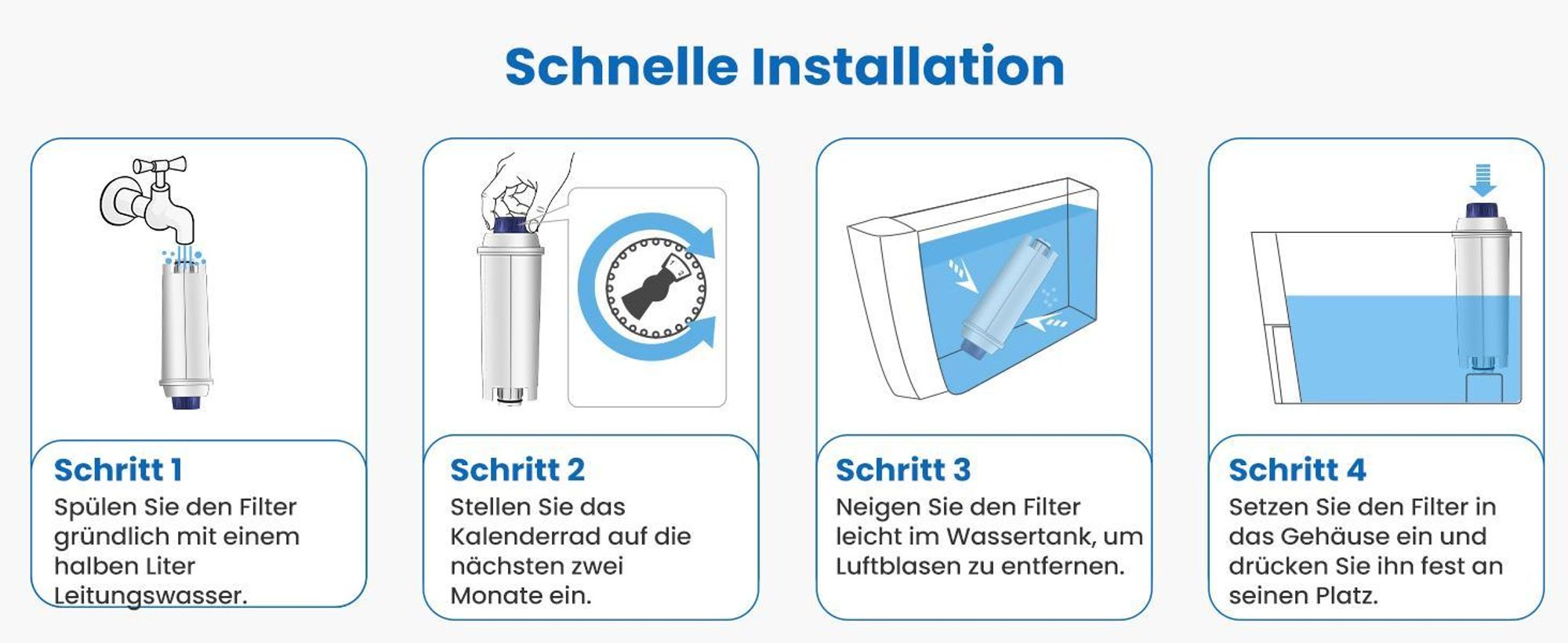 10er Pack Wasserfilter für Delonghi Kaffeemaschinen DLSC002, SER3017 & 5513292811 - Kompatibel mit De Longhi, ECAM, ESAM, ETAM, BCO, EC-Serie