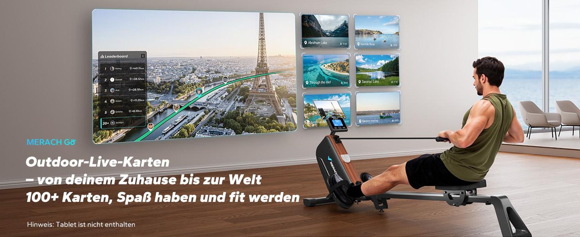 Rudergerät für Zuhause, leises Fitnessgerät mit 16 Widerstandsstufen, magnetischer Widerstand, einfache Montage, platzsparend, bis 158 kg