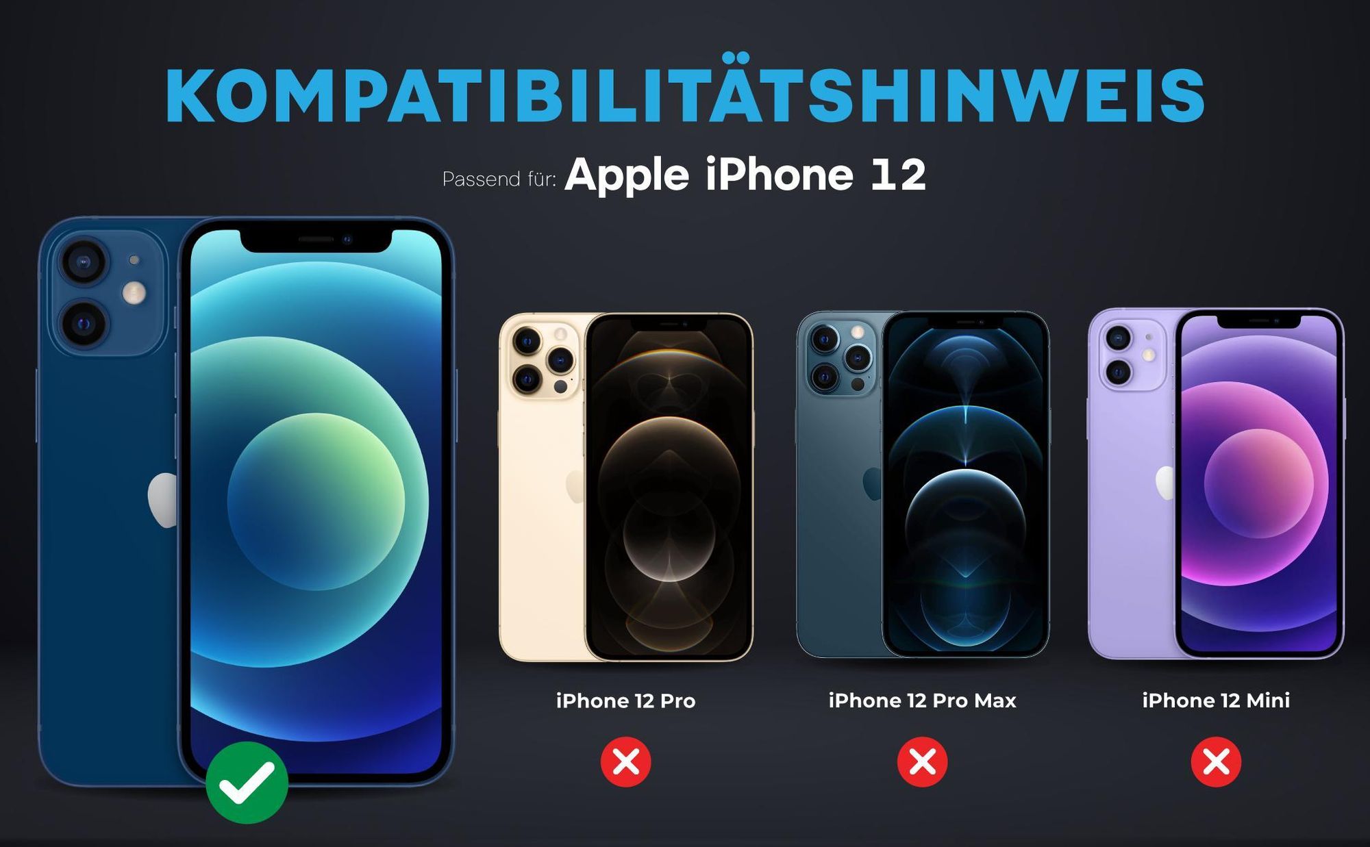Kompatibilitätshinweise Kameraglas für Apple iPhone 12