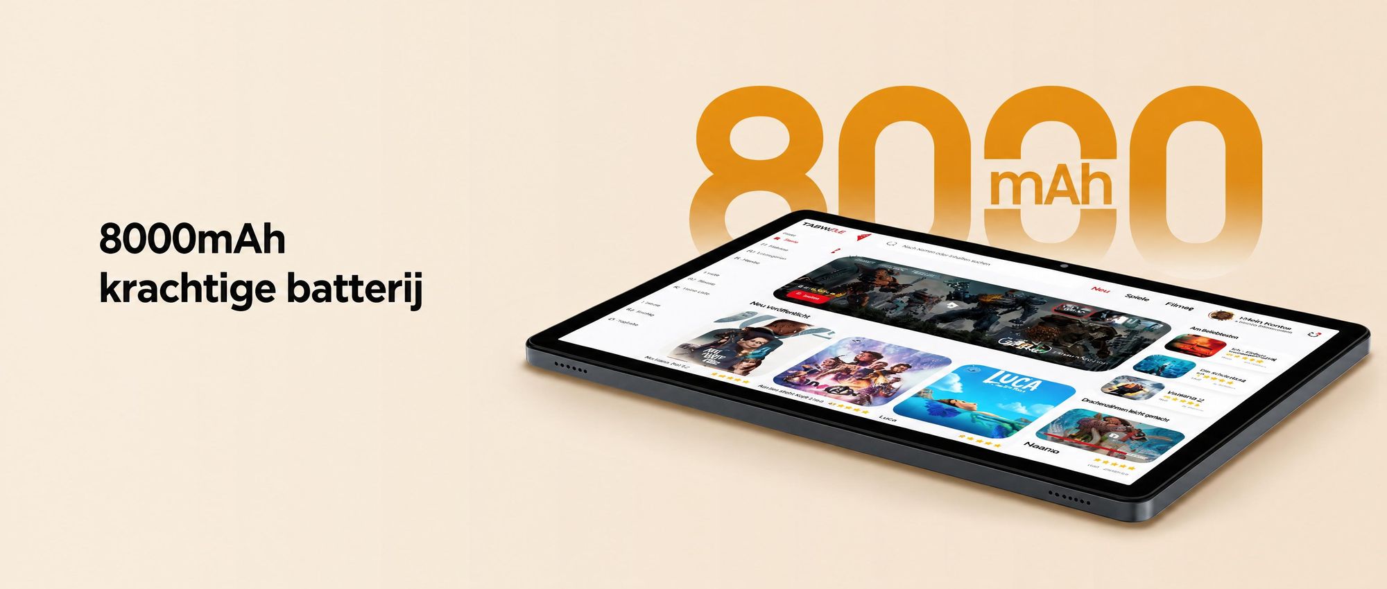 TABWEE T90 Tablet Android 16, 11 inch, 24+ 128 GB ROM (2 TB TF), 5G WiFi, met stylus/muiz/toetsenbord, 8000 mAh, 16 MP + 8 MP, Widevine L1, Gemini AI