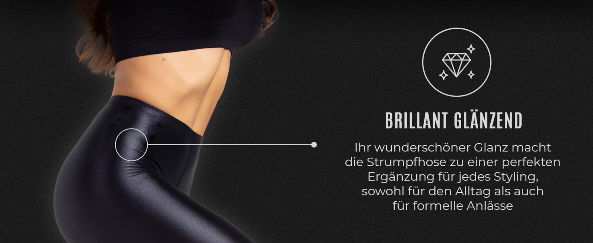 GATTA BLACK BRILLANT Strumpfhosen Blickdicht glänzend Glamour Schwarz 120den - 2XL