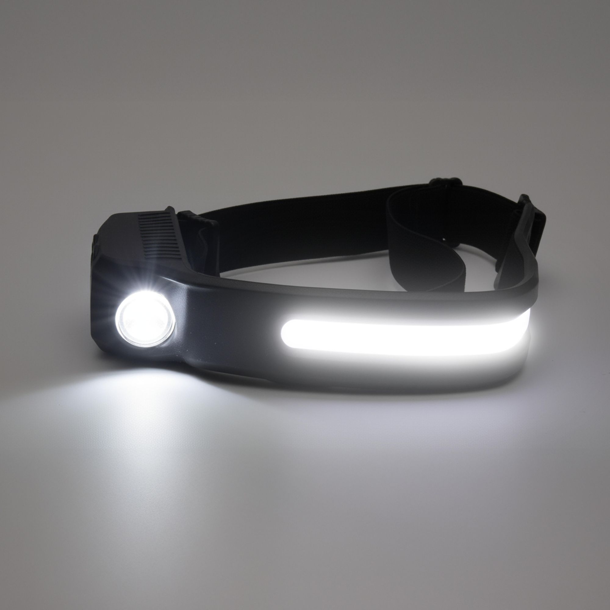 LED Stirnlampe USB-C wiederaufladbar, 270° COB Stirnleuchte mit Bewegungssensor, IPX4 wasserdicht für Joggen & Camping, EVI TECH LightCore 1200mAh
