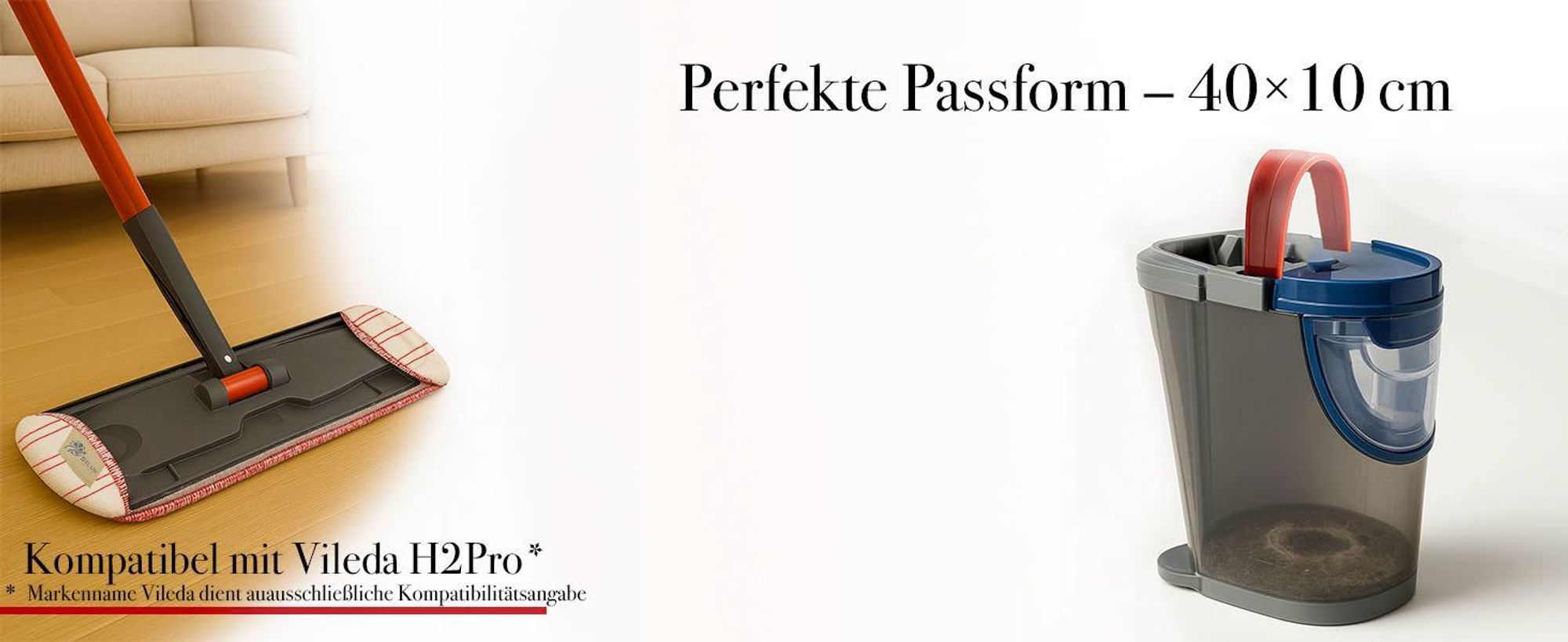 6x Premium Mikrofaser Wischpads Ersatzbezüge für H2Pro Bodenwischer – Extra Hochwertig, Waschbar, Extrem Langlebig, Schonend & Geeignet für alle Böden