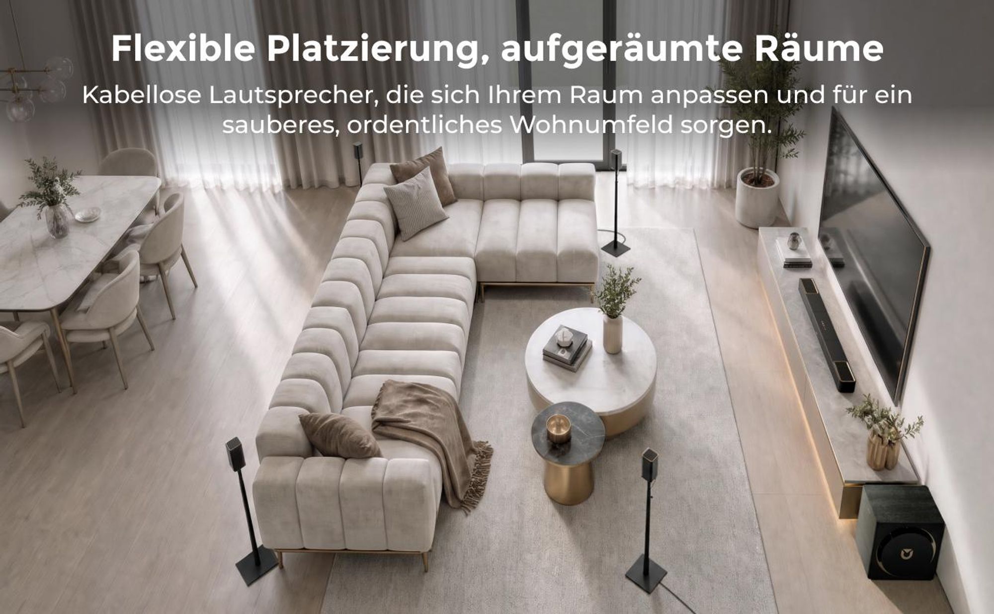 ULTIMEA Skywave X100 9.1.6 Soundbar mit 10'' Subwoofer, Dolby Atmos, DTS:X, 1500 W, Surround Sound System für Heimkino und TV, 8K HDR-Passthrough