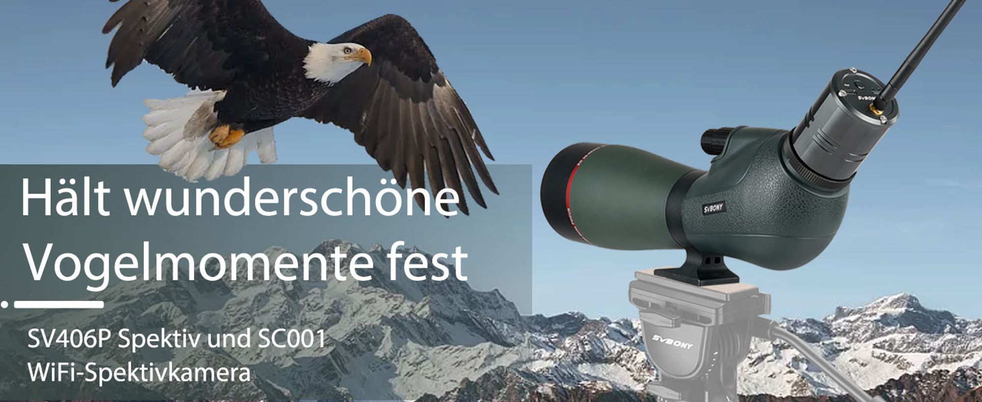 Svbony SV406P 80ED Spektiv, Austauschbares 1,25 Zoll Okular, ED Glas BaK4 Prisma FMC Optik wasserdichte Spektive für Vogelbeobachtung