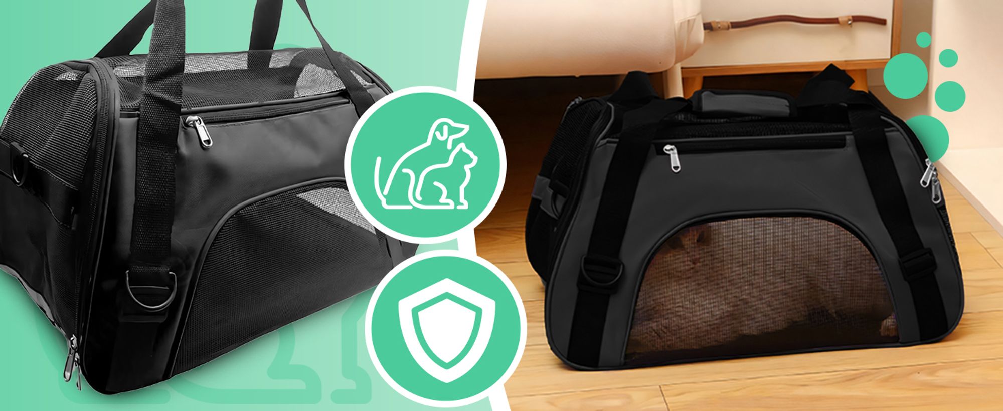 Atmungsaktiver Haustier Rucksack für Katzen & Hunde - Tragetasche bis 20 kg, faltbar, verstellbare Gurte, Reflektorstreifen, 53 x 32 x 26 cm – Retoo