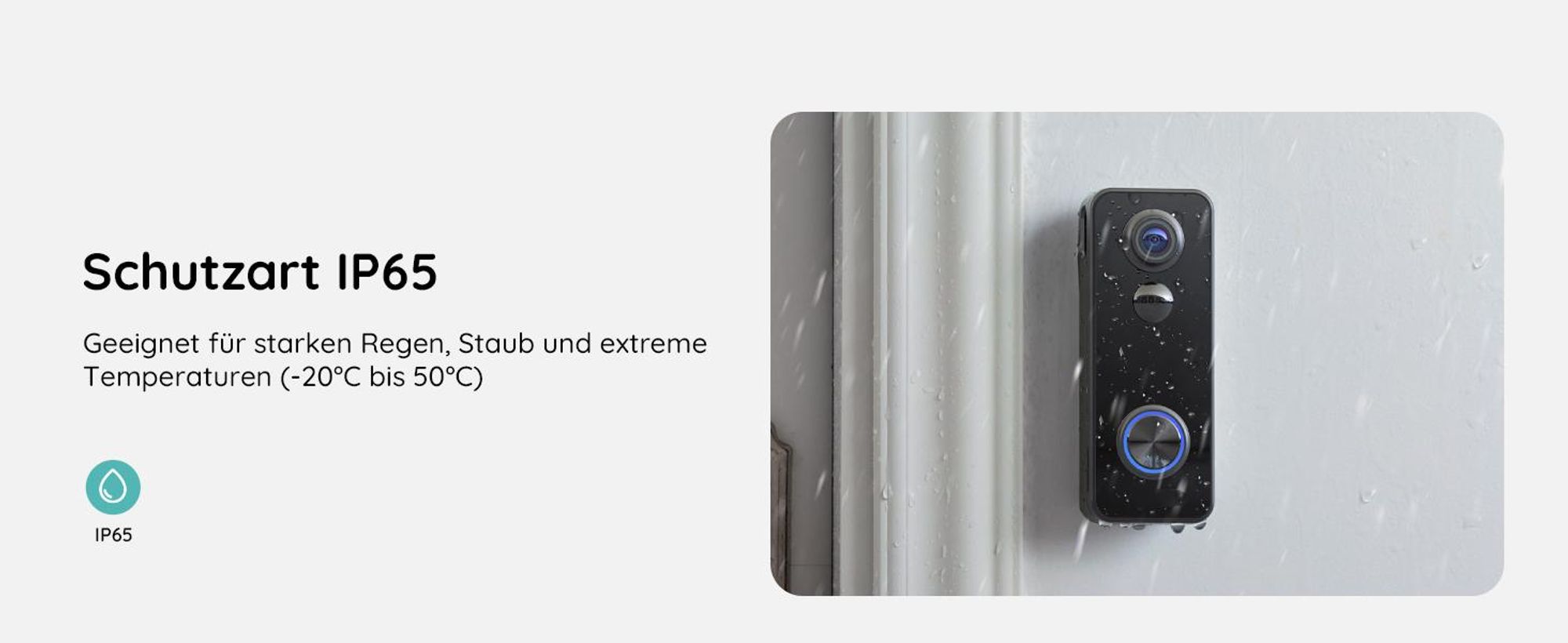 2K video deurbel met camera, Wi-Fi, batterij, 32GB opslag, 2,4GHz Wi-Fi, 180° ultrabreed gezichtsveld, draadloze deurbel