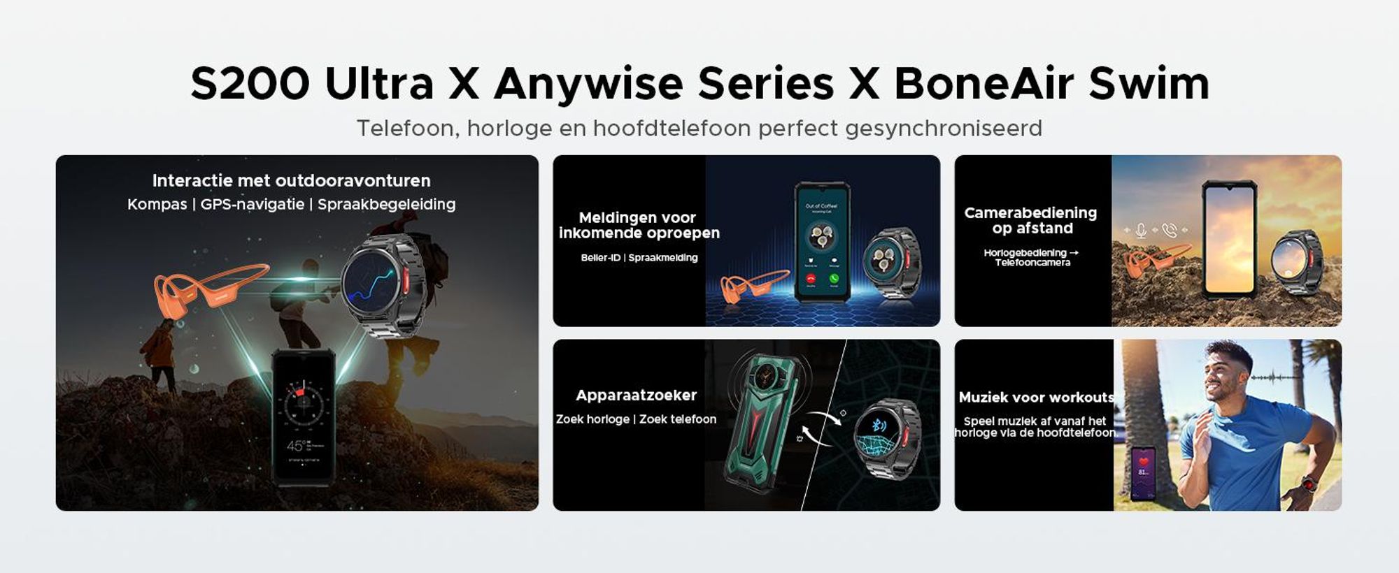 DOOGEE S200 Ultra robuuste smartphone, 5G, IP68/IP69K, 6,72" 120Hz, 1,32" AMOLED-scherm, 11000mAh batterij, 66W opladen, 48GB+1TB opslag, 100MP camera