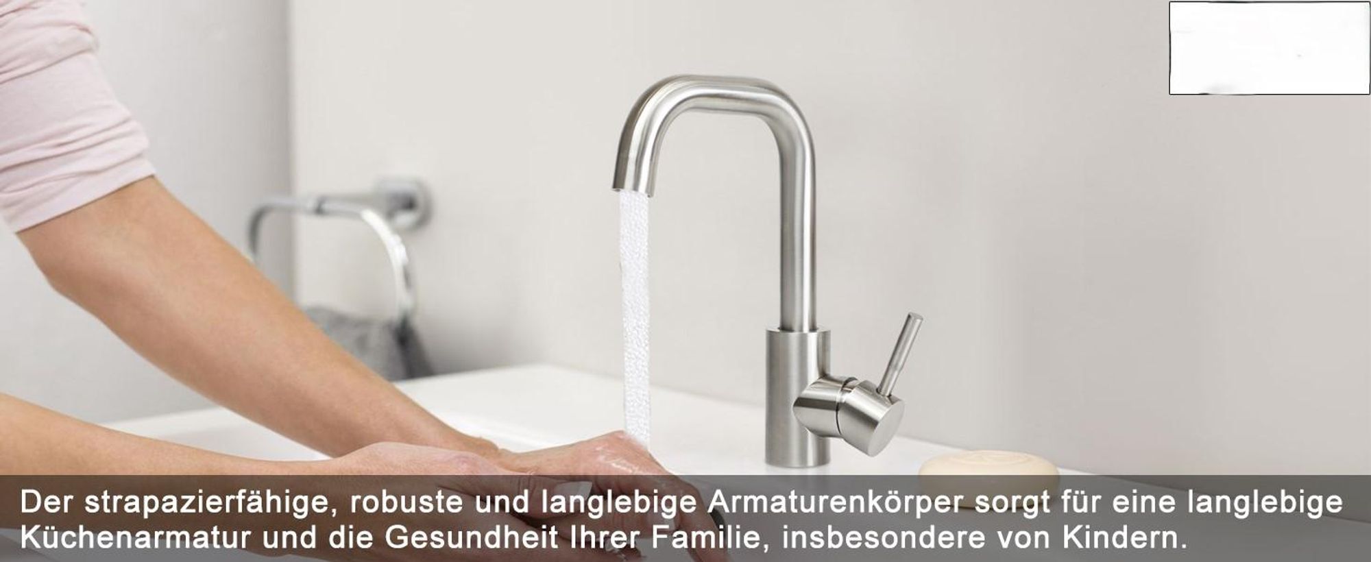 ZMH Wasserhahn bad Waschtischarmatur waschbecken - Armaturen Hochdruck Kaltwasserhahn mit Auslauf Höhe 100mm Armatur Edelstahl Mischbatterie für Badezimmer, Gebürsteter Nickel