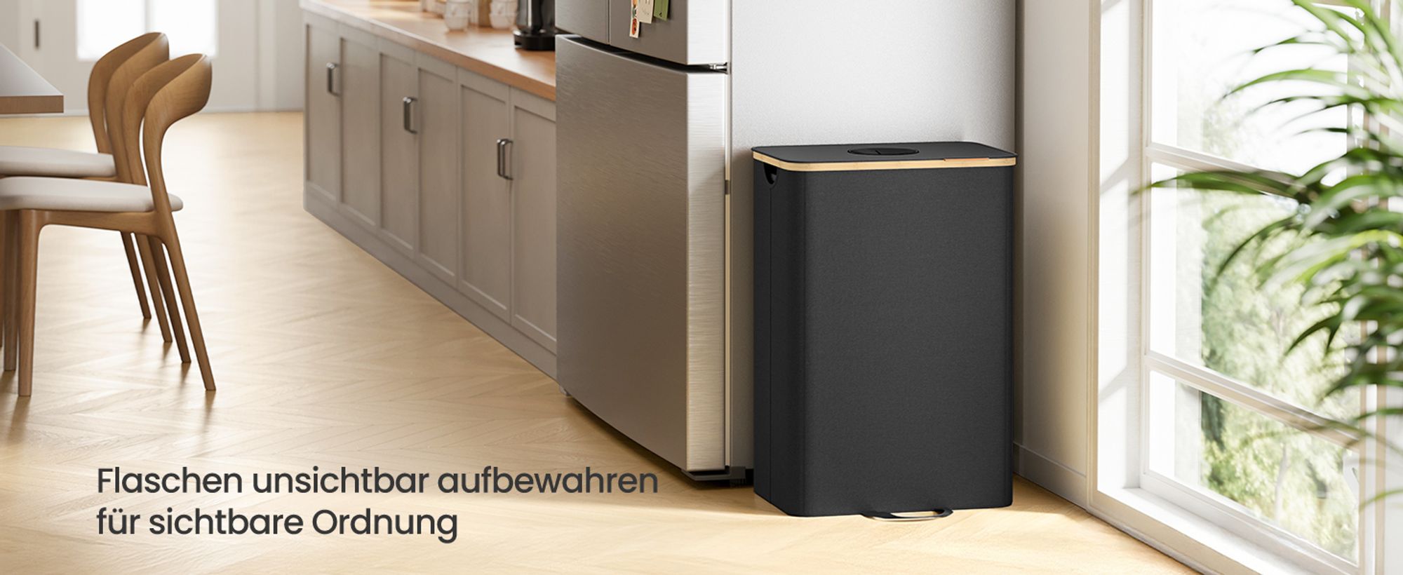 SONGMICS Pfandflaschen-Sammelbehälter, 95 L Flaschensammler Leergut, Recycling