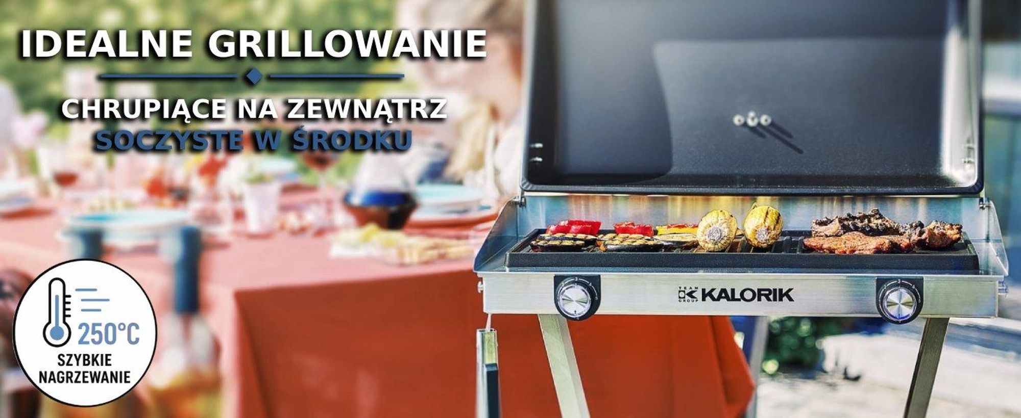 Elektryczny grill ze stali nierdzewnej TKG Team Kalorik TKG EBBQ 1002 L