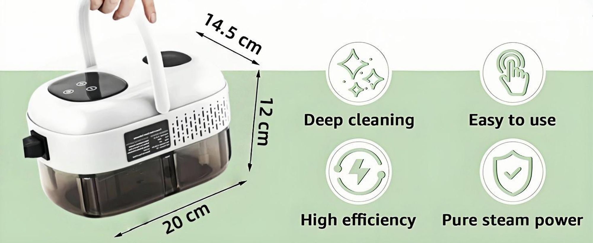 Dampfreiniger, 2500 W Handdampfreiniger zum Entfernen von Schmutz und Fett, tragbarer Dampfdruck mit 3 Bürstenköpfen für Küchenmöbel, Badezimmer, Auto