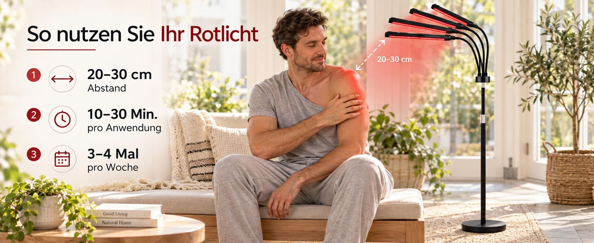 540 LEDs Rotlichtlampe Stehlampe,660 nm Rotlicht und 850nm und 940nm Nahinfrarot lichttherapielampe,3 Modi & 5 Helligkeitsstufen mit Timer,Einstellbar