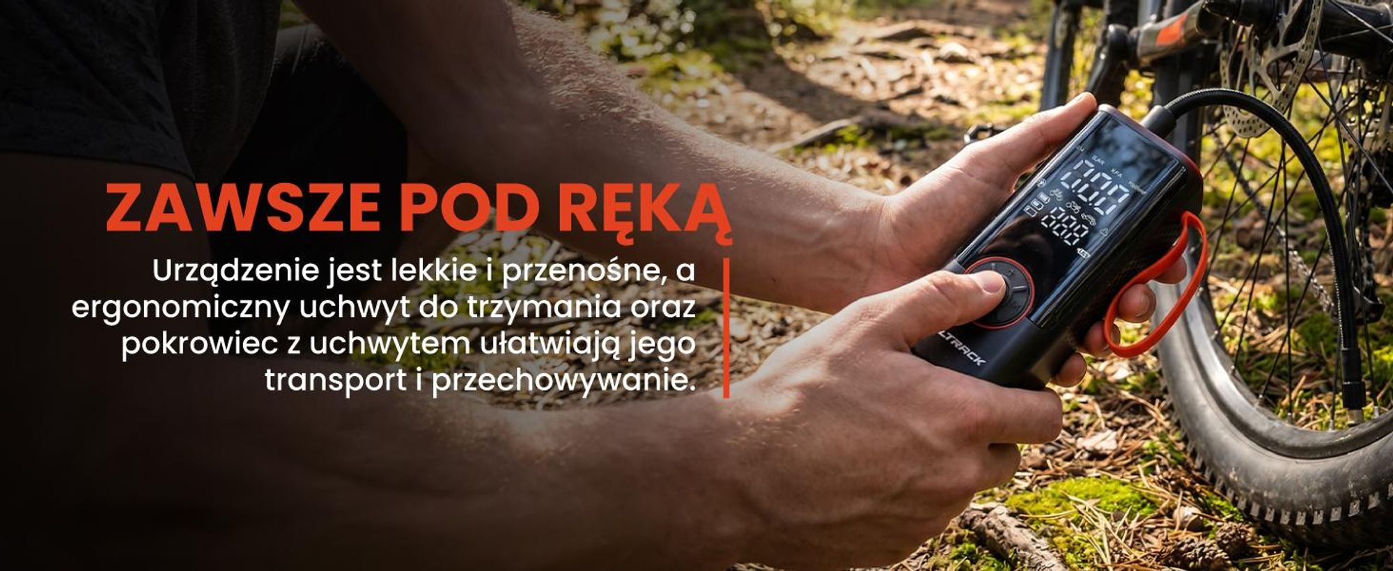 Elektryczna pompka rowerowa z akku 6000mAh z funkcją powerbank do roweru samochodu motocykla
