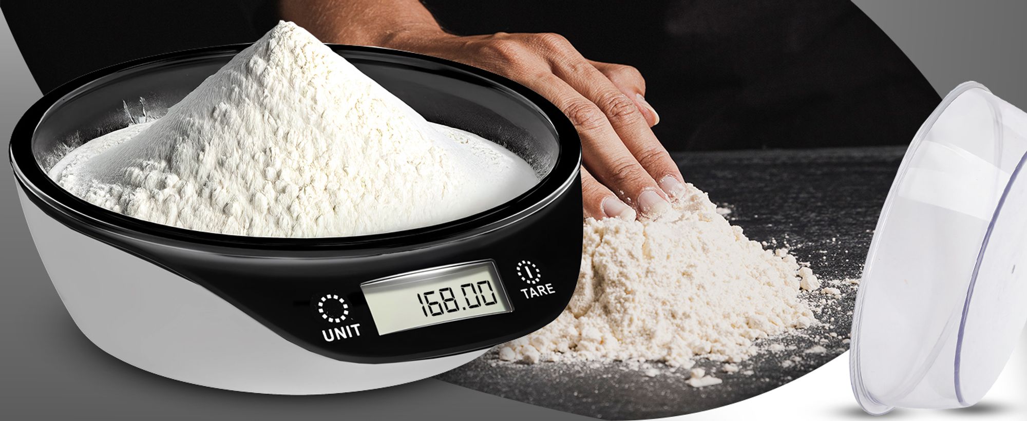 Digitale Küchenwaage mit Schüssel Digitalwaage mit LCD Display und Tara-Funktion Elektronische Waage bis 5kg Lebensmittelwaage Schwarz Retoo